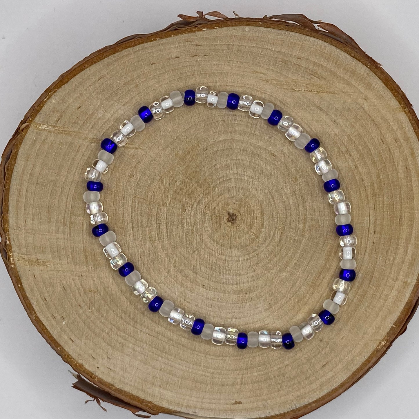 String Bead Bracelet - Snow Sapphire