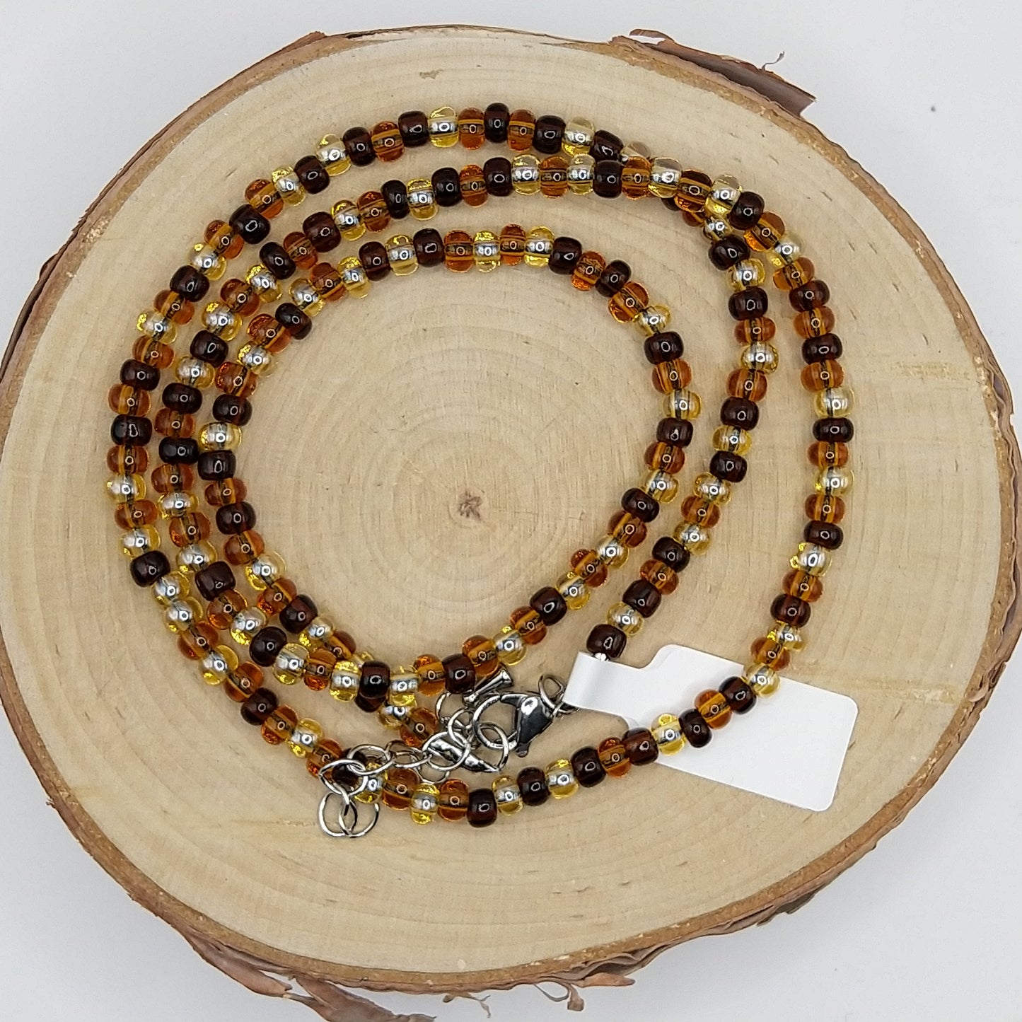 String Bead Necklace - Topaz Mix Lustered