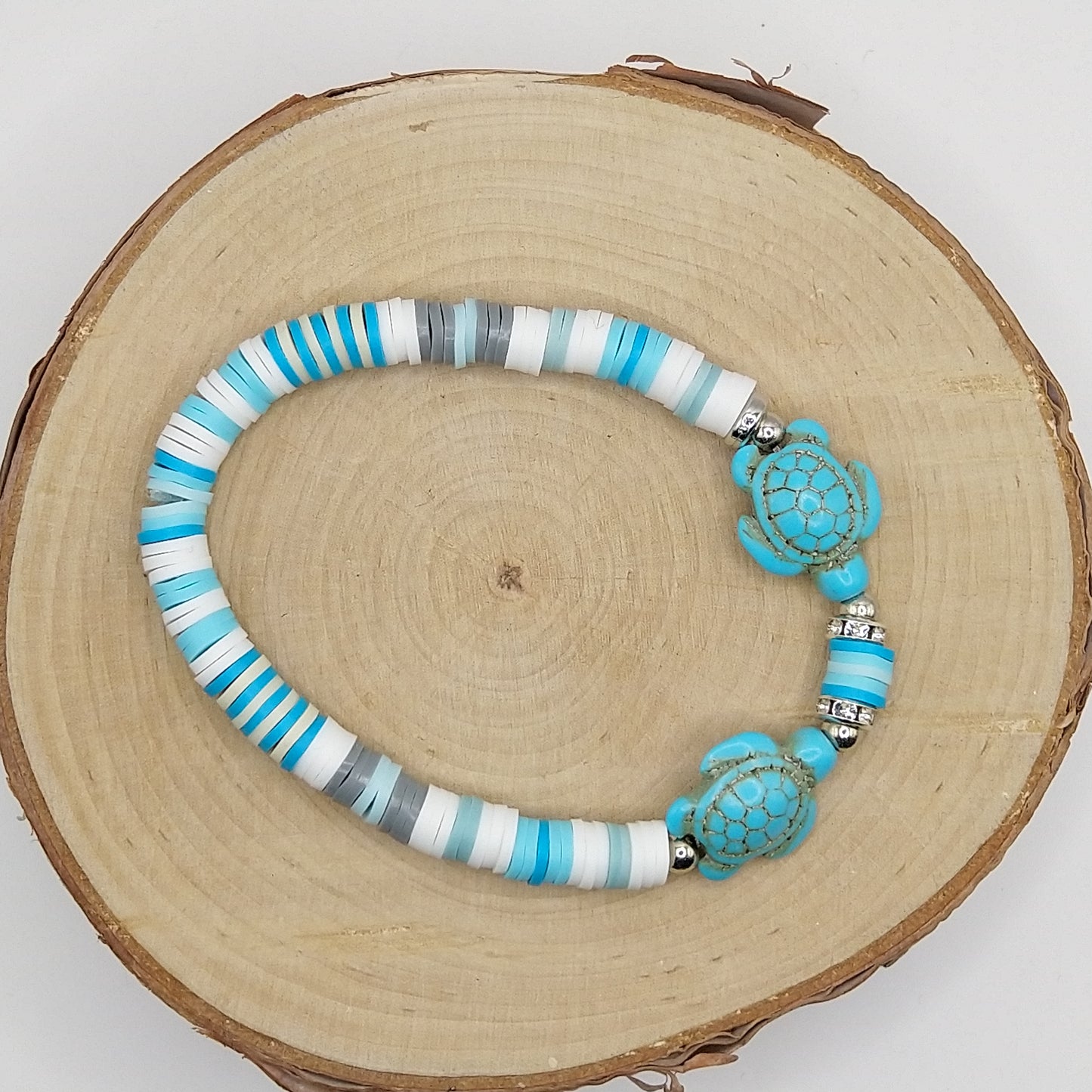 Heishi Bead Bracelet - Blue Turtle V1