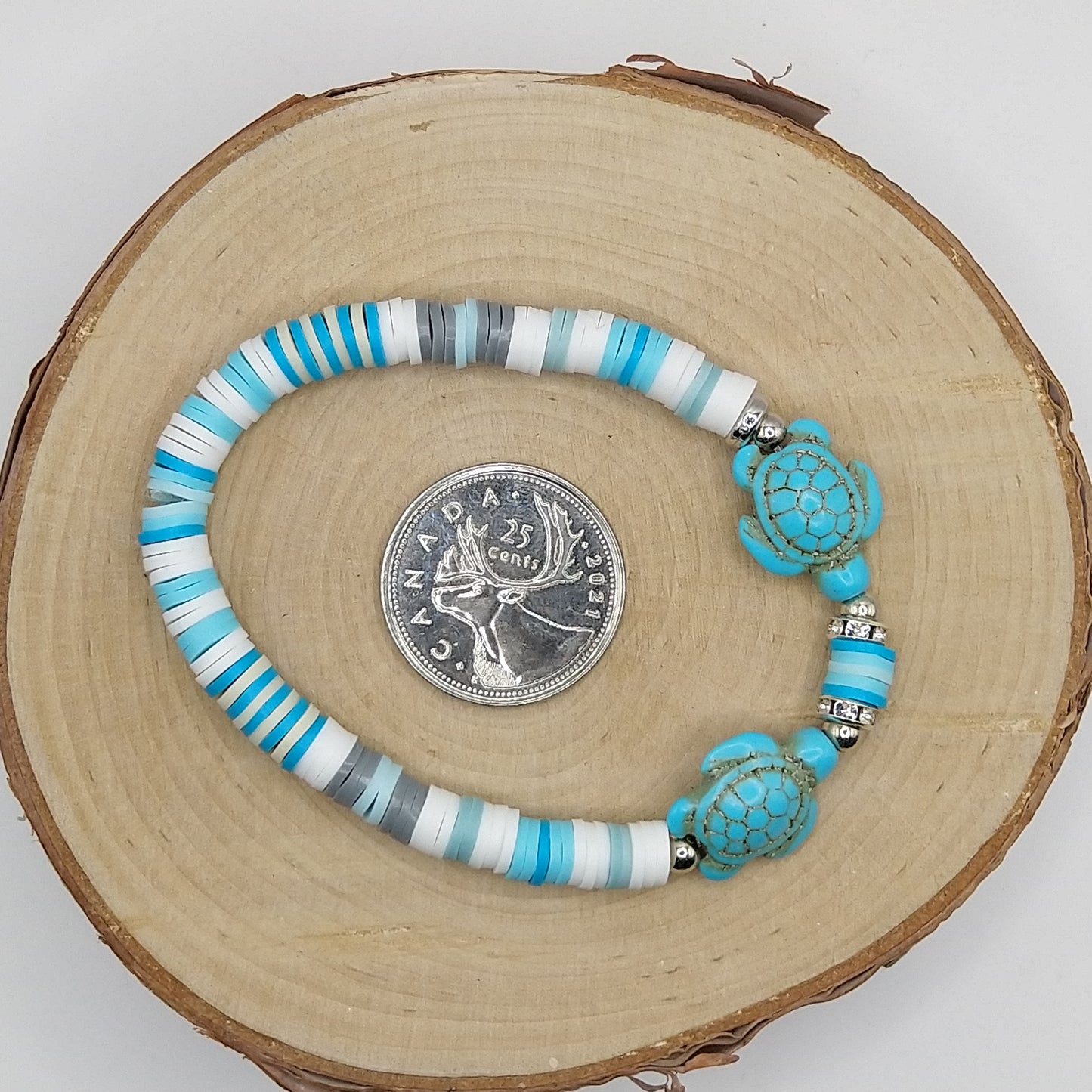 Heishi Bead Bracelet - Blue Turtle V1