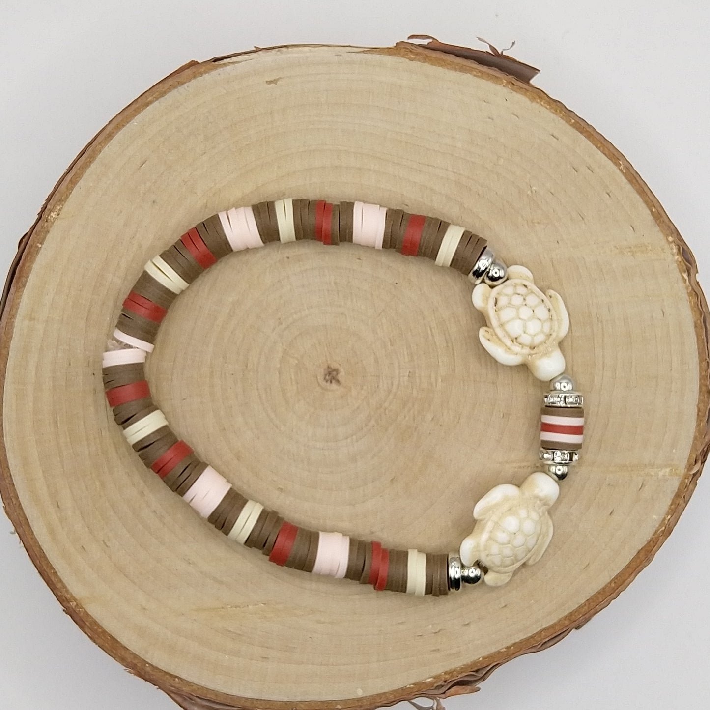 Heishi Bead Bracelet - White Turtle V2