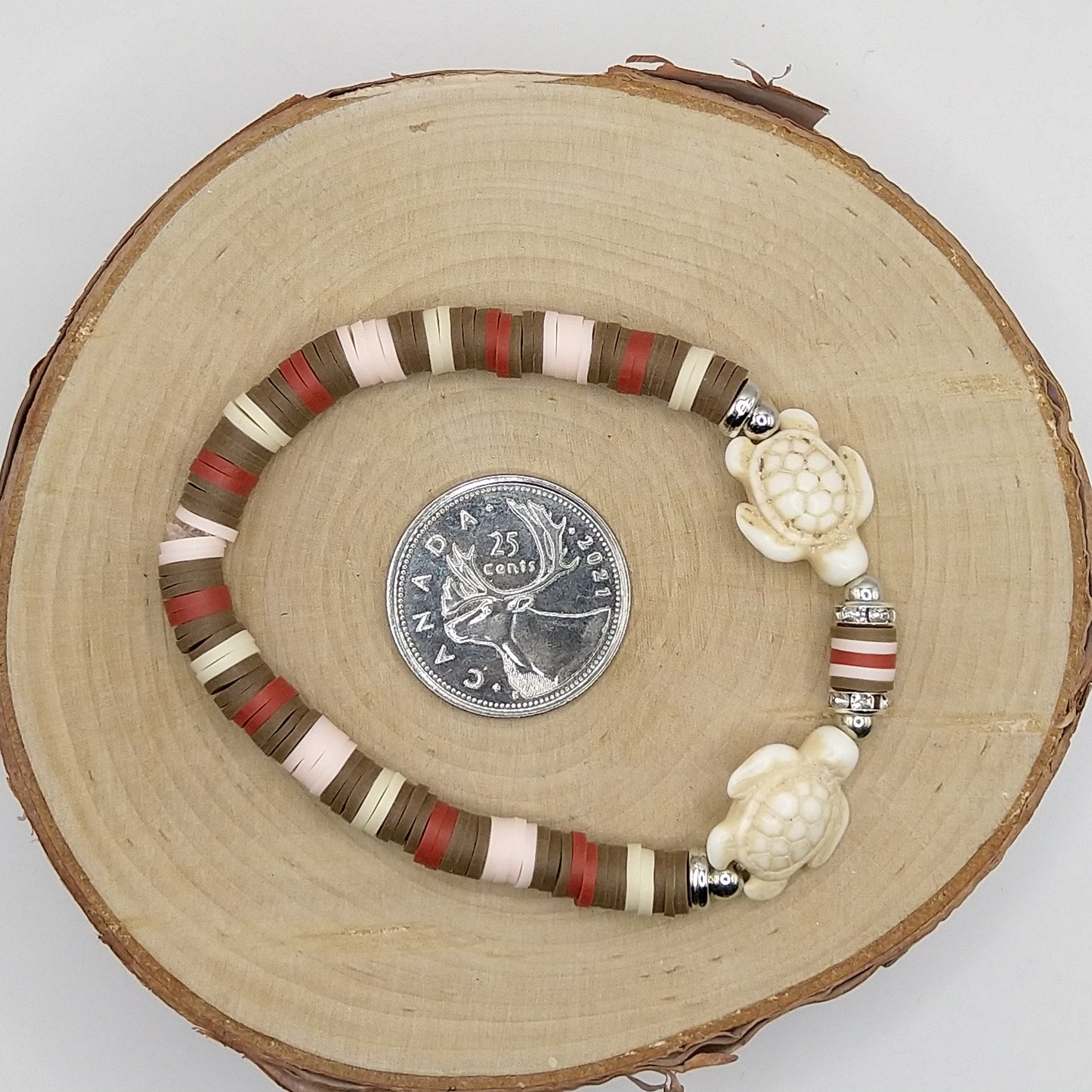 Heishi Bead Bracelet - White Turtle V2