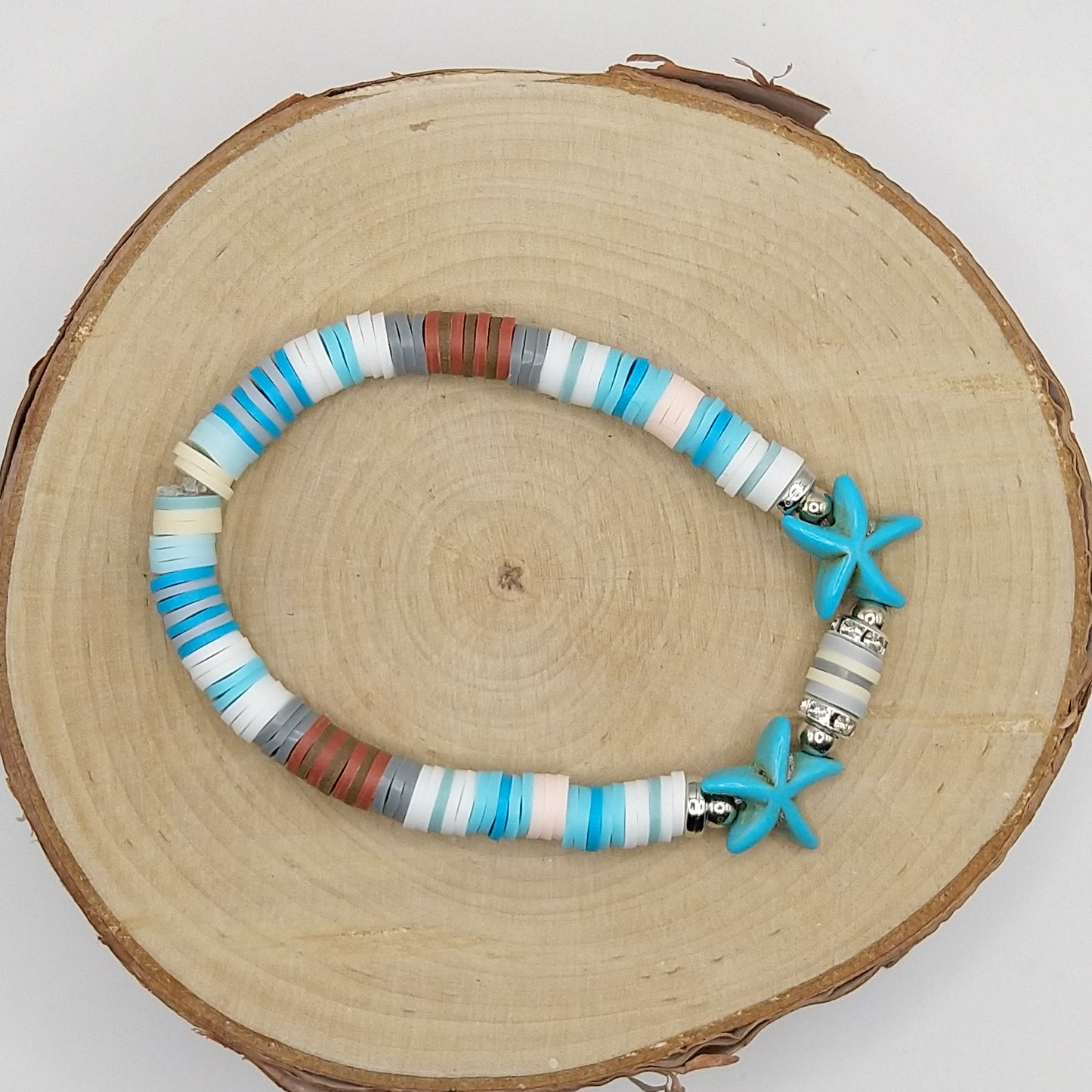Heishi Bead Bracelet - Blue Starfish V1