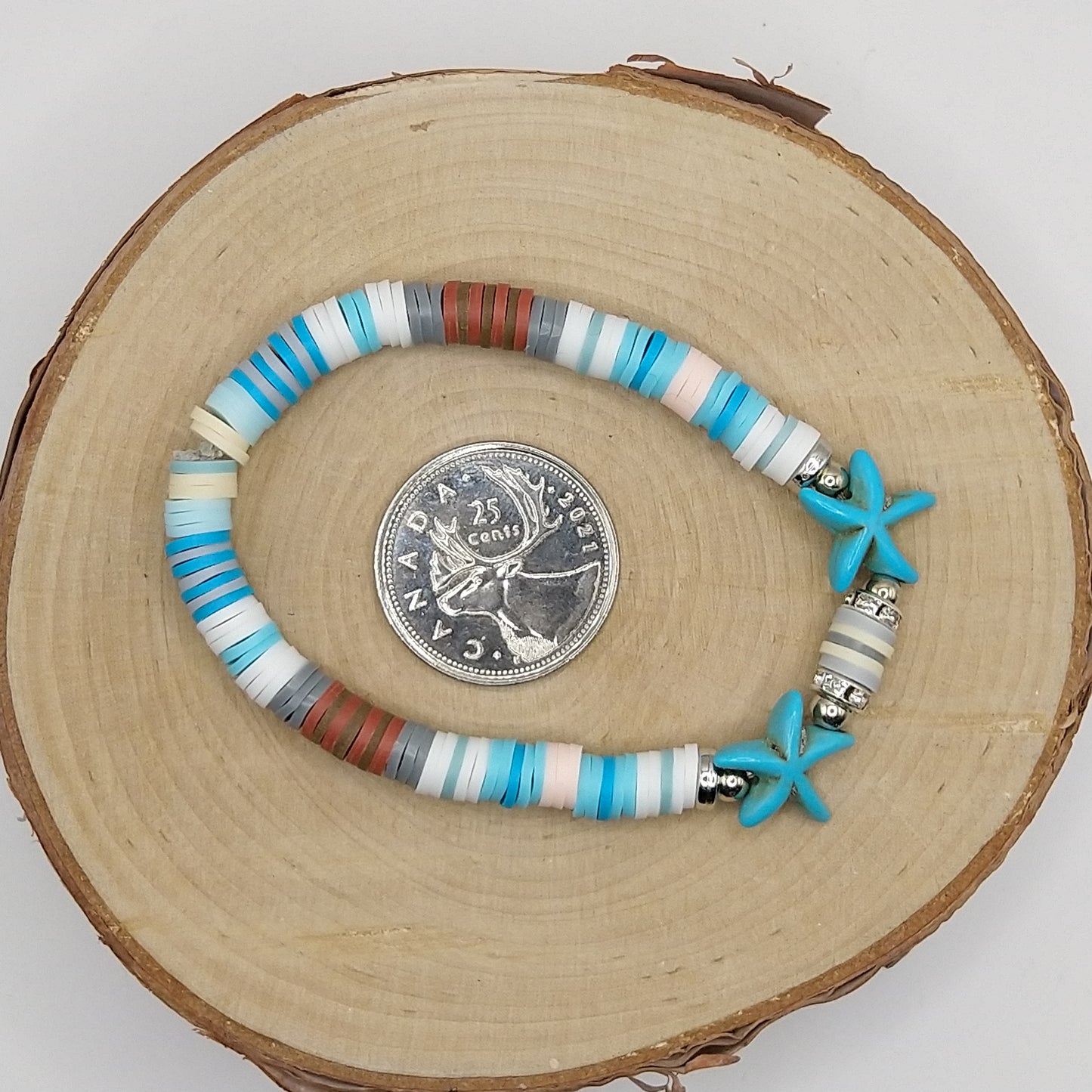 Heishi Bead Bracelet - Blue Starfish V1