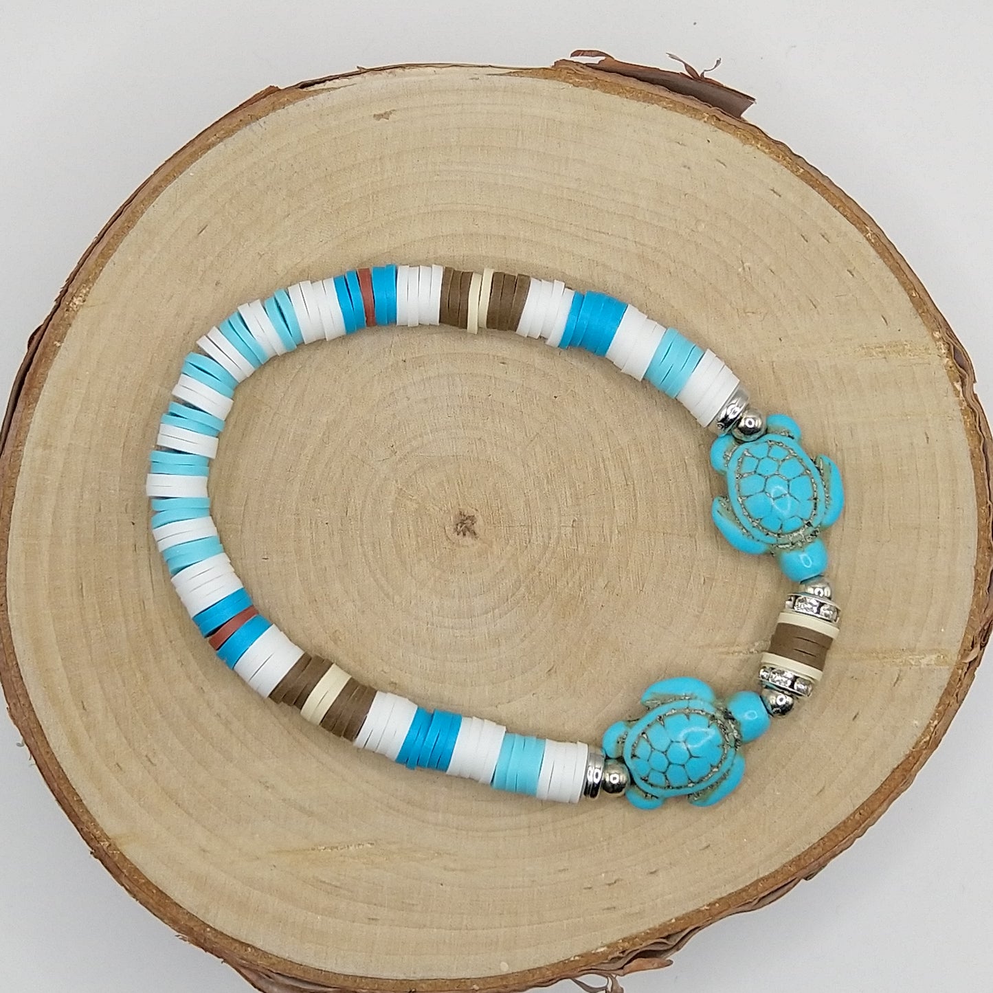 Heishi Bead Bracelet - Blue Turtle V2