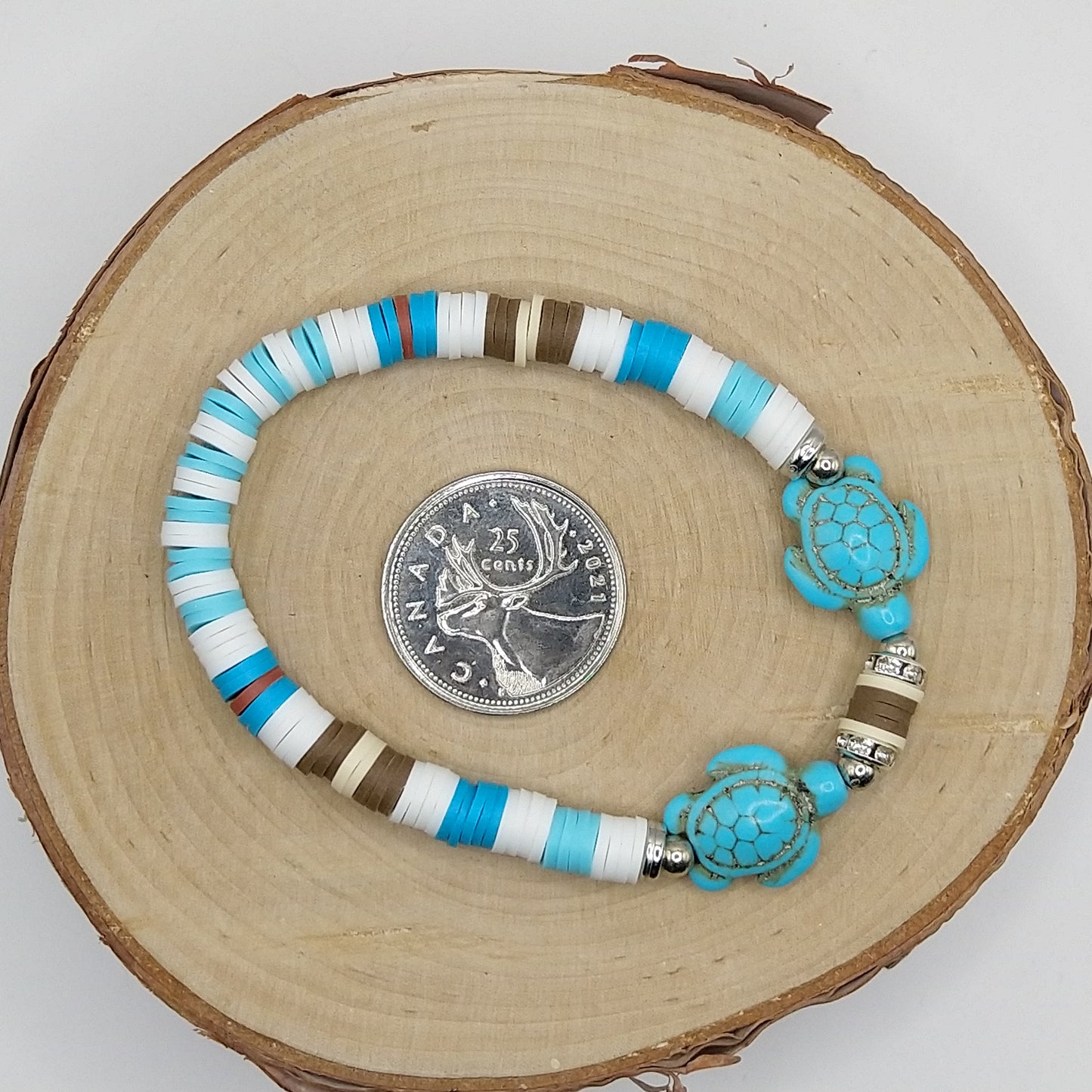 Heishi Bead Bracelet - Blue Turtle V2