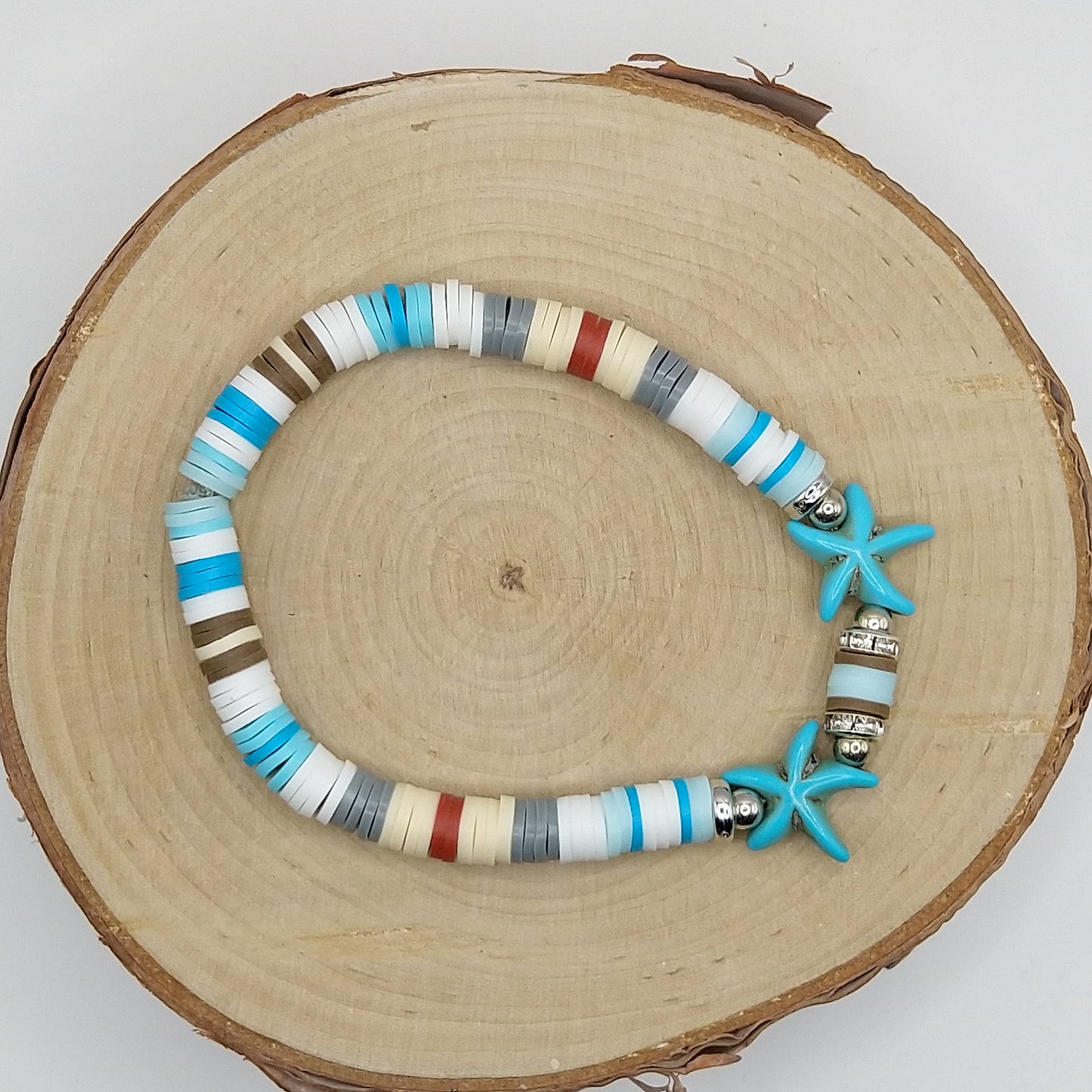 Heishi Bead Bracelet - Blue Starfish V2