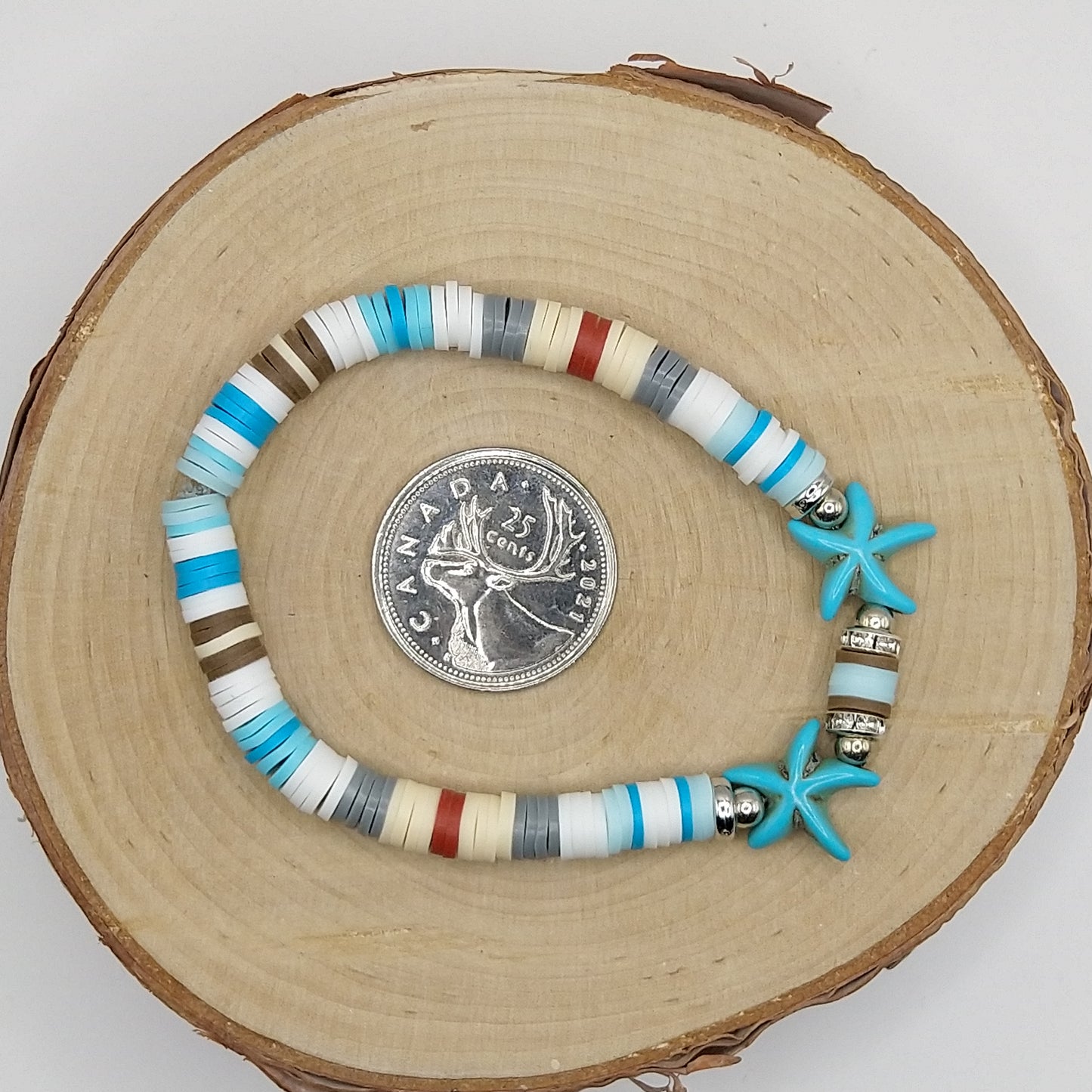 Heishi Bead Bracelet - Blue Starfish V2