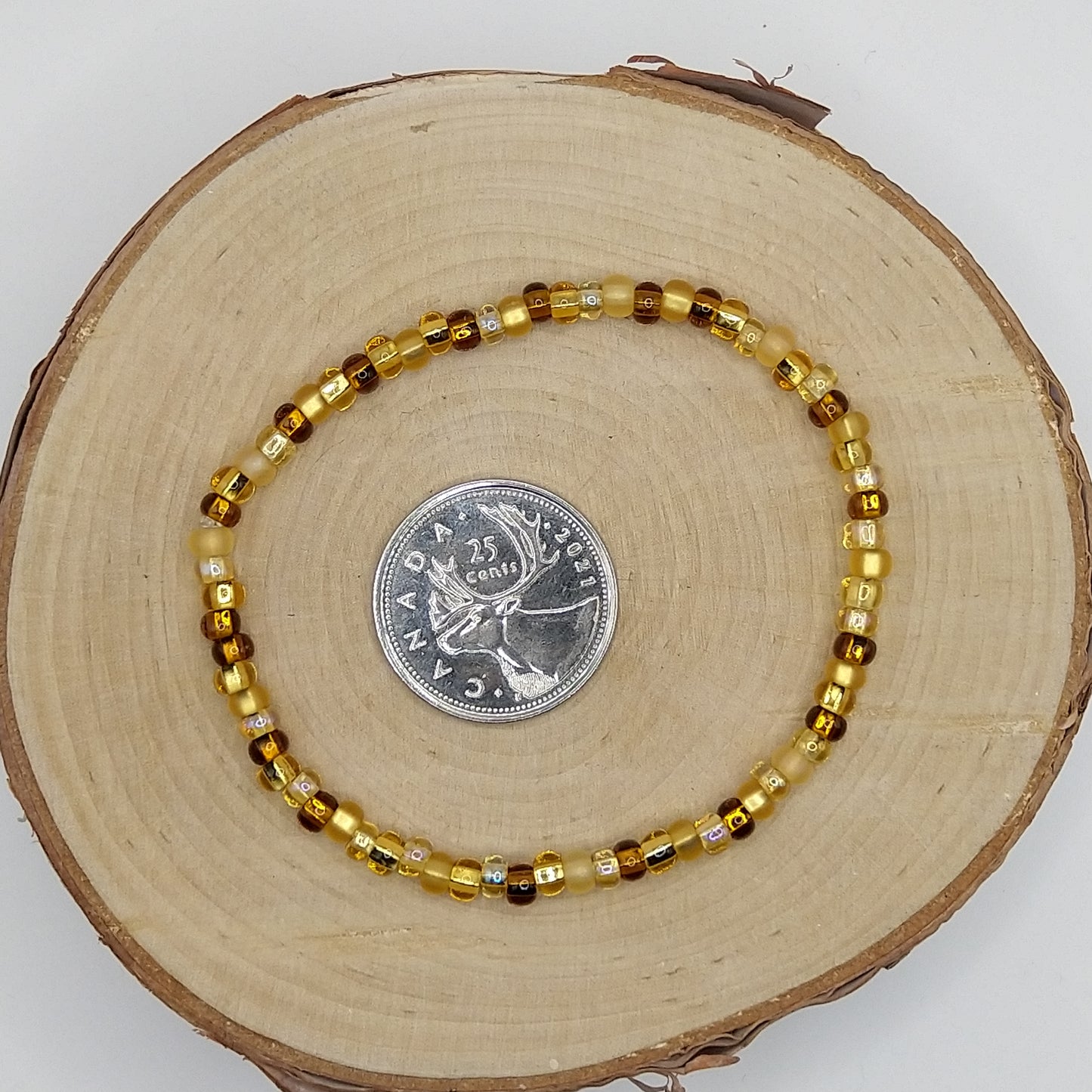 String Bead Bracelet - Topaz Honeybee
