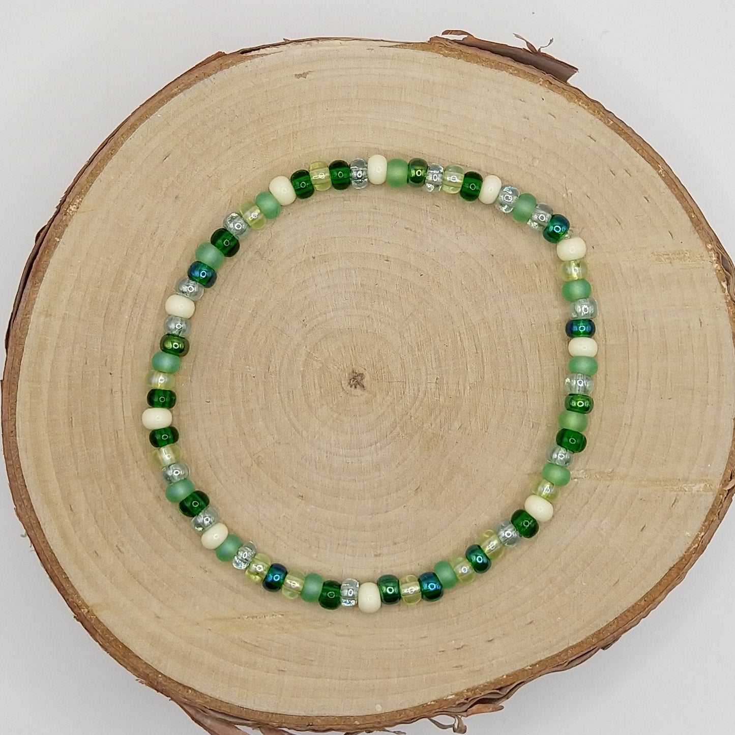 String Bead Bracelet - Spring Green