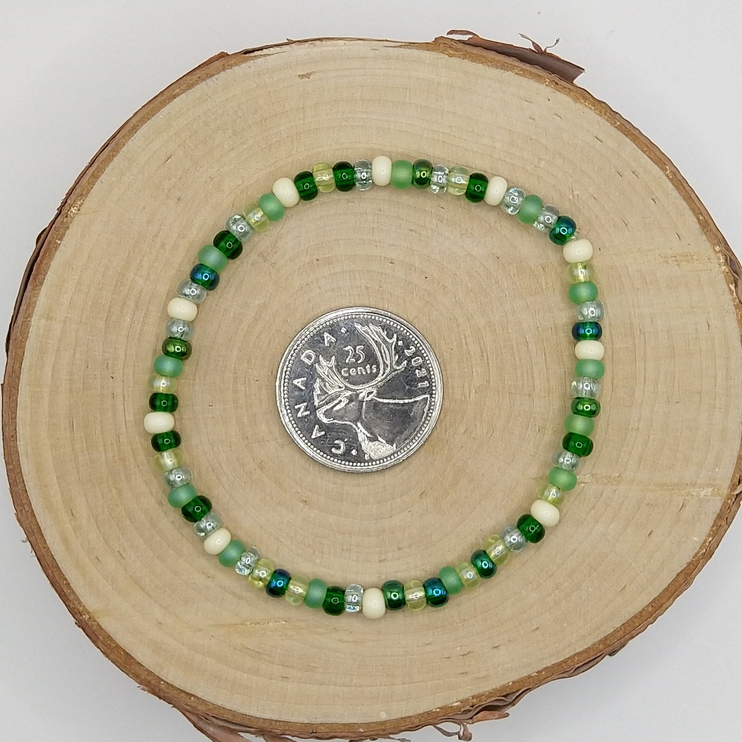 String Bead Bracelet - Spring Green