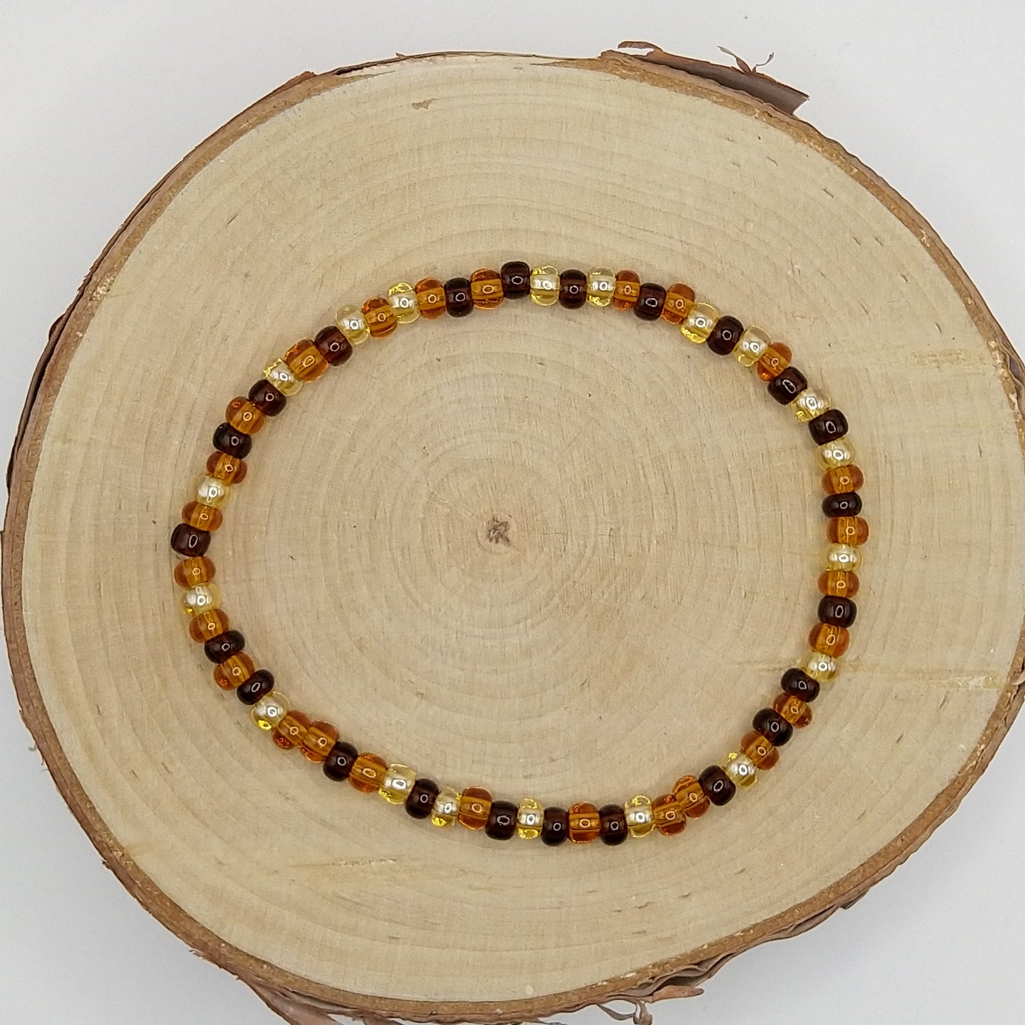 String Bead Bracelet - Topaz Mix Lustered