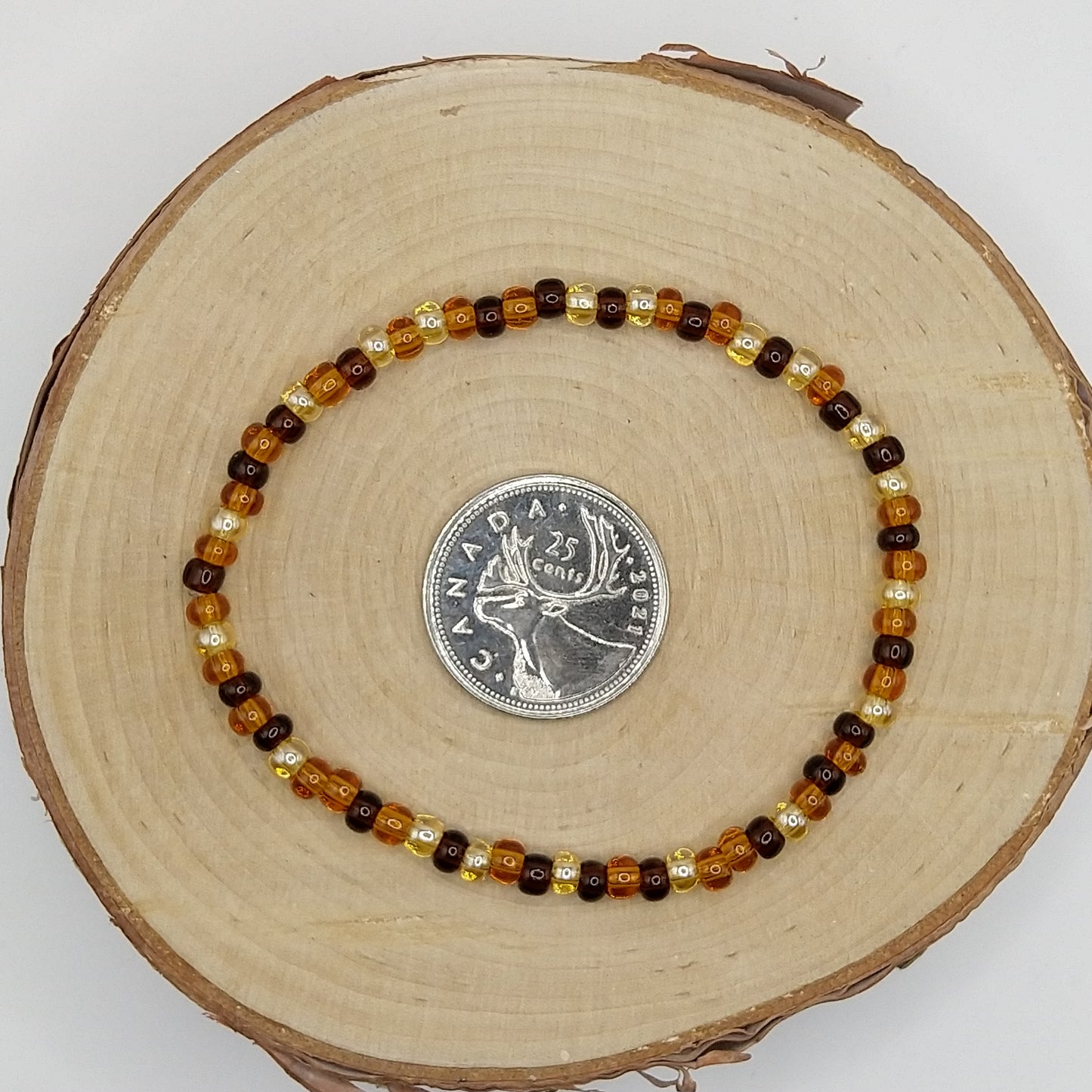 String Bead Bracelet - Topaz Mix Lustered