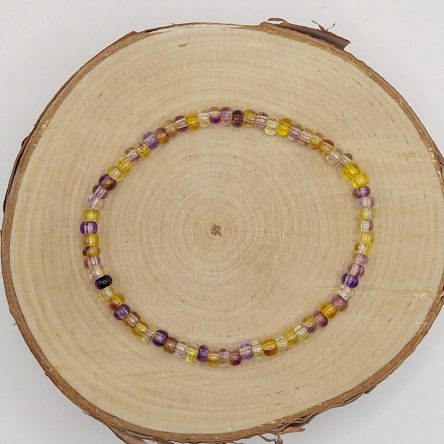 String Bead Bracelet - Wine and Sun