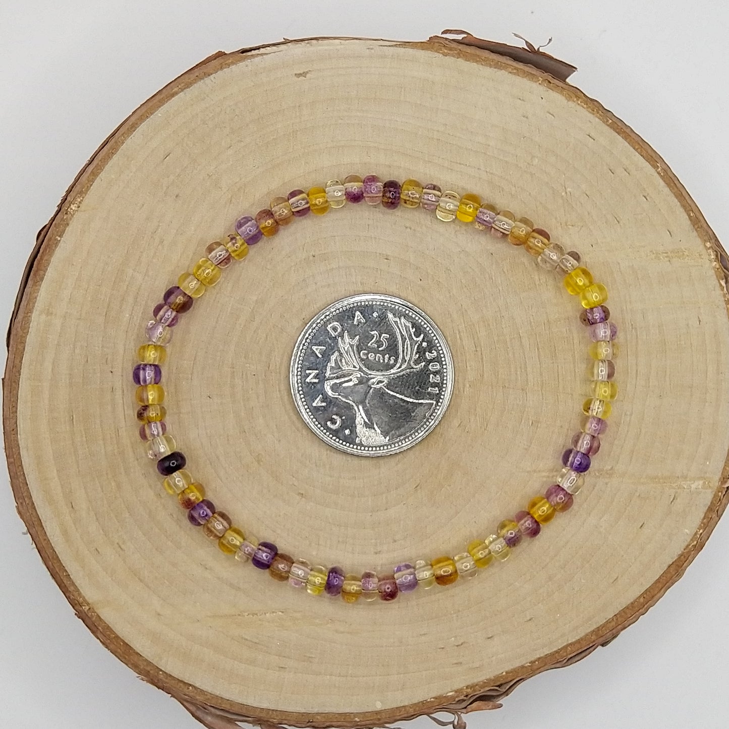 String Bead Bracelet - Wine and Sun