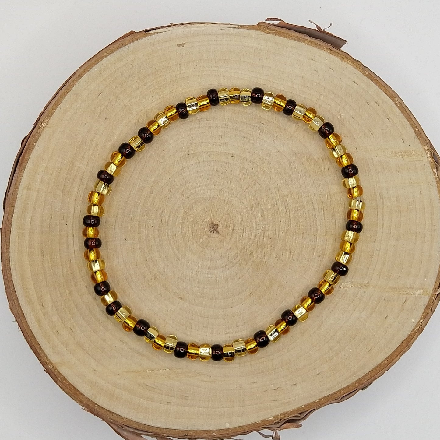 String Bead Bracelet - Topaz Mix Silver Lined