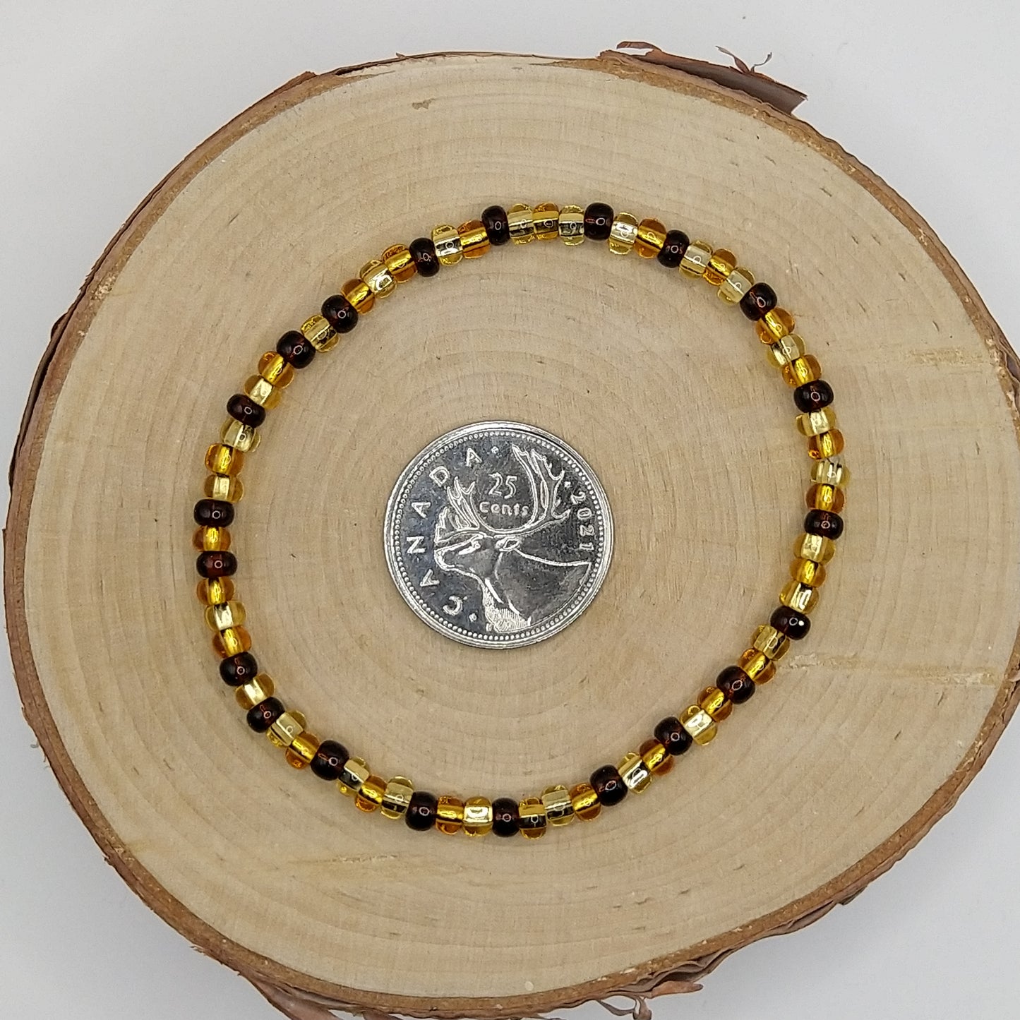 String Bead Bracelet - Topaz Mix Silver Lined