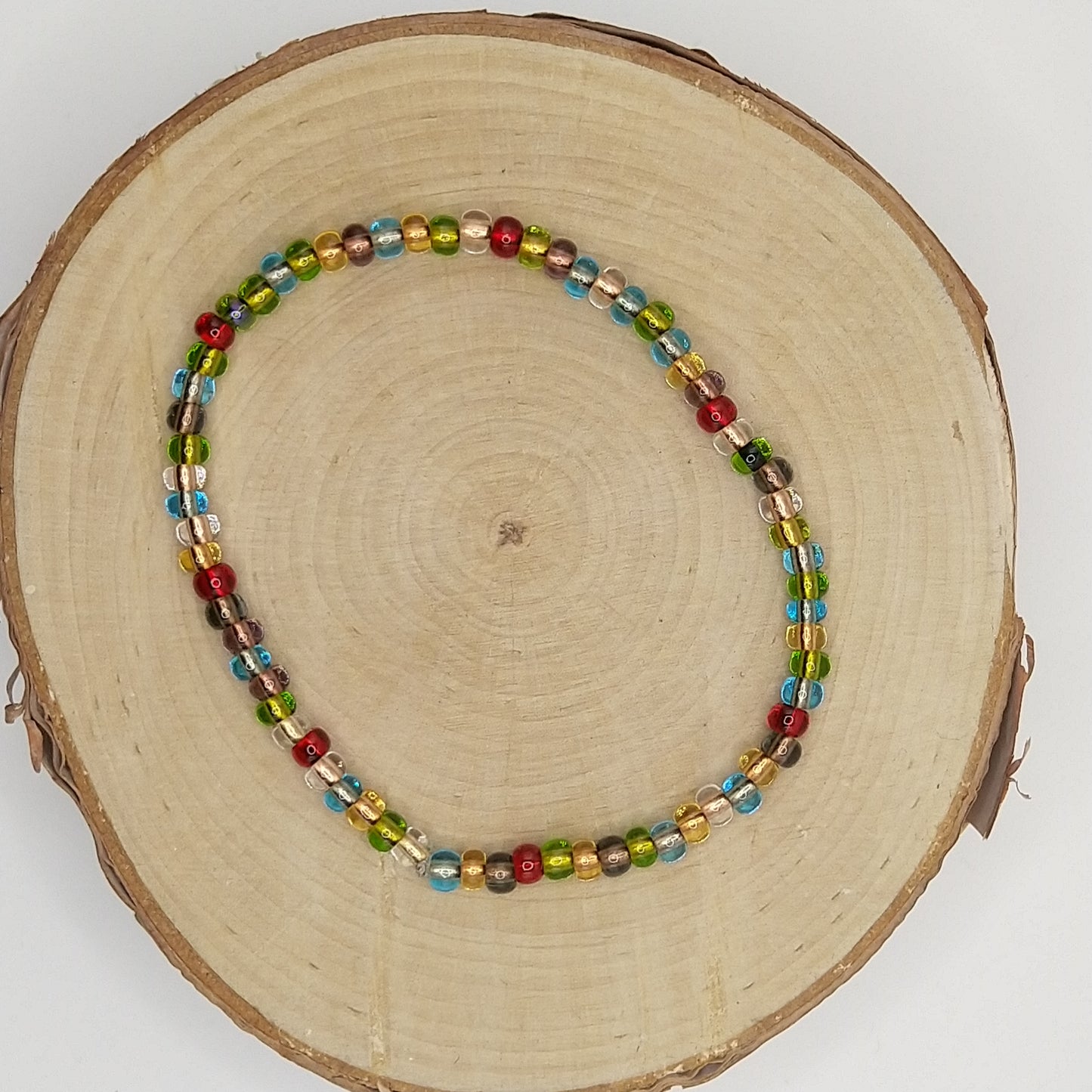 String Bead Bracelet - Multi Mix Copper Lined