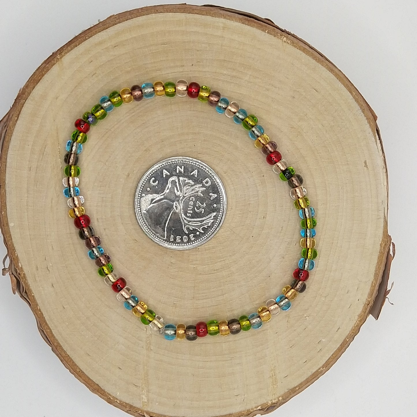 String Bead Bracelet - Multi Mix Copper Lined