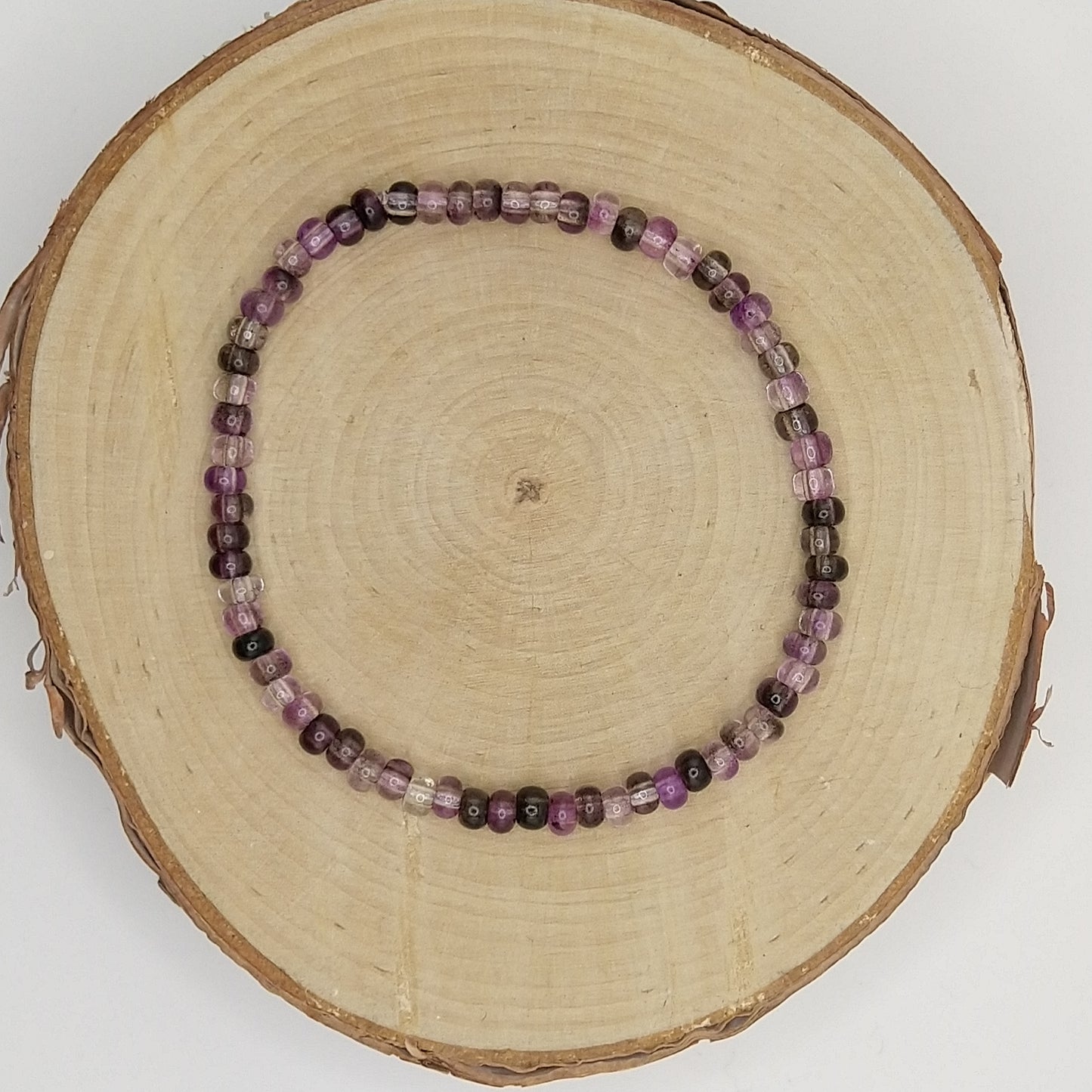 String Bead Bracelet - Purple Mix