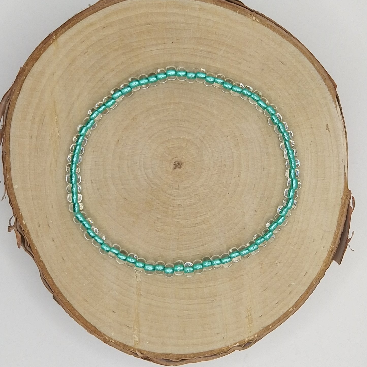 String Bead Bracelet - Crystal Turquoise