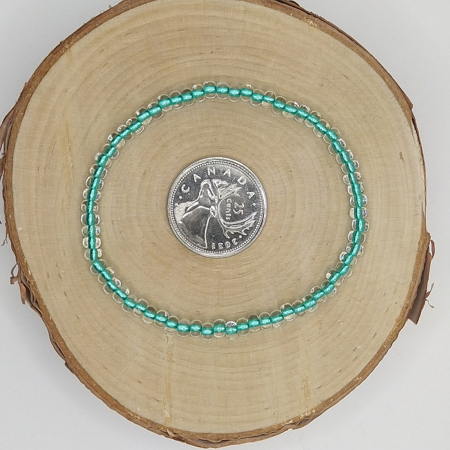 String Bead Bracelet - Crystal Turquoise