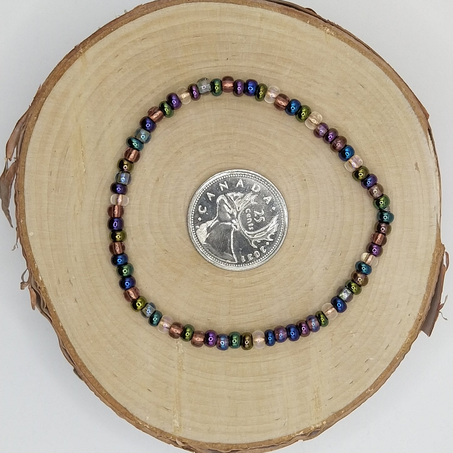 String Bead Bracelet - Copper Lined Mix