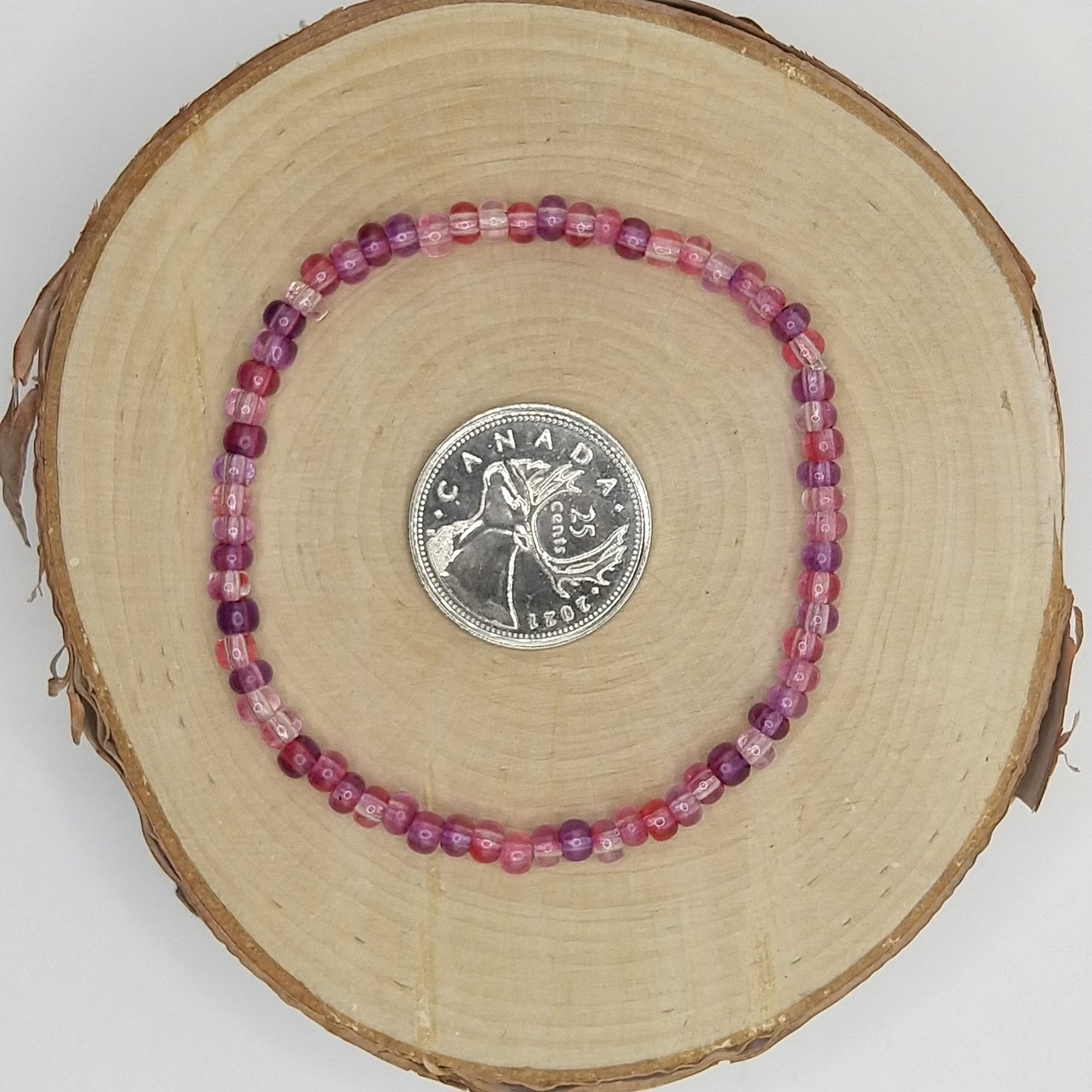 String Bead Bracelet - Pink Mix