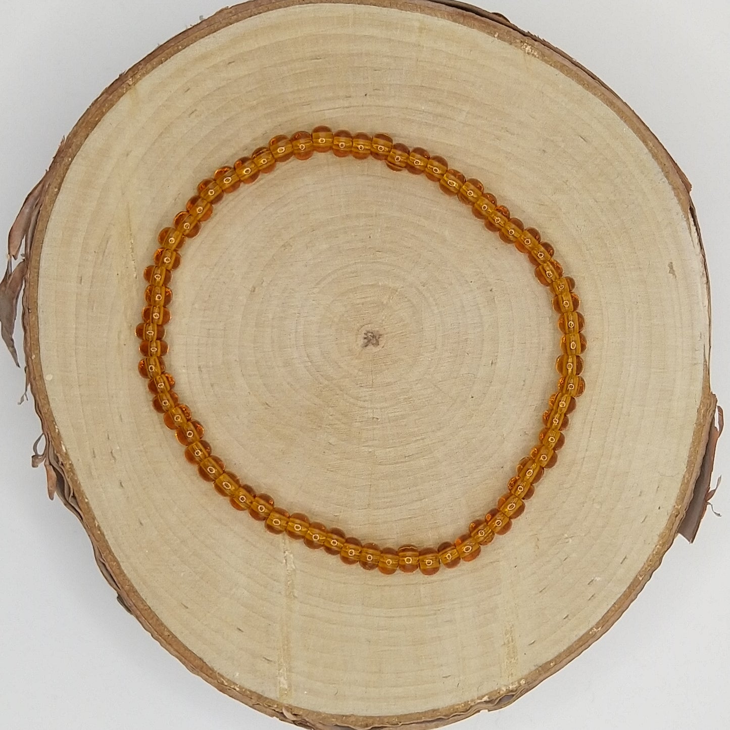 String Bead Bracelet - Dark Amber