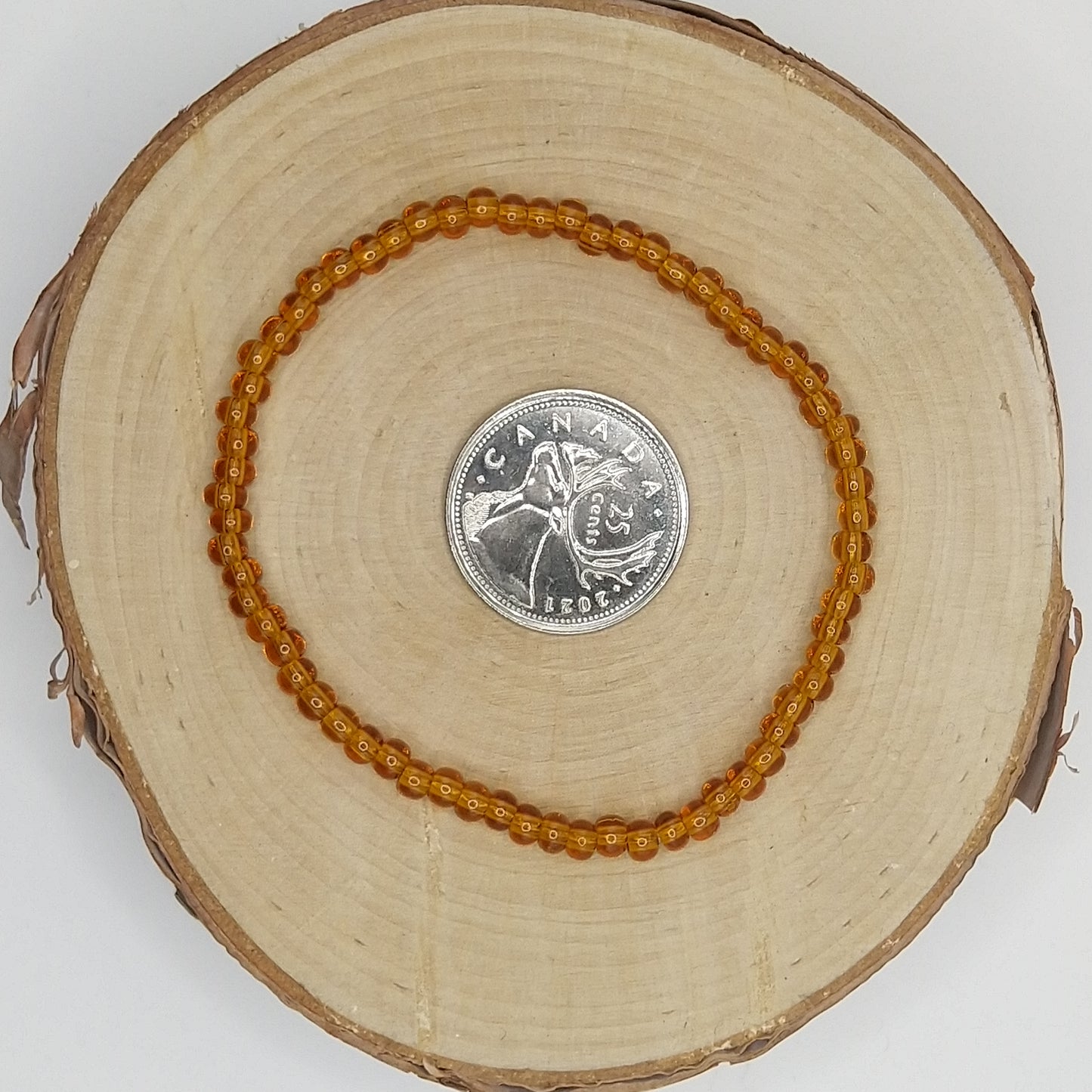 String Bead Bracelet - Dark Amber