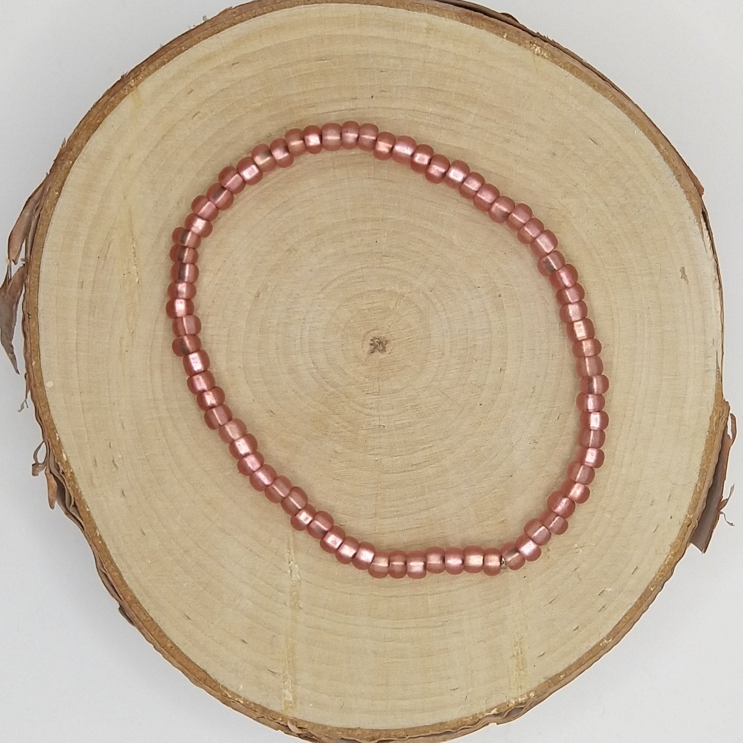 String Bead Bracelet - Rose Matte
