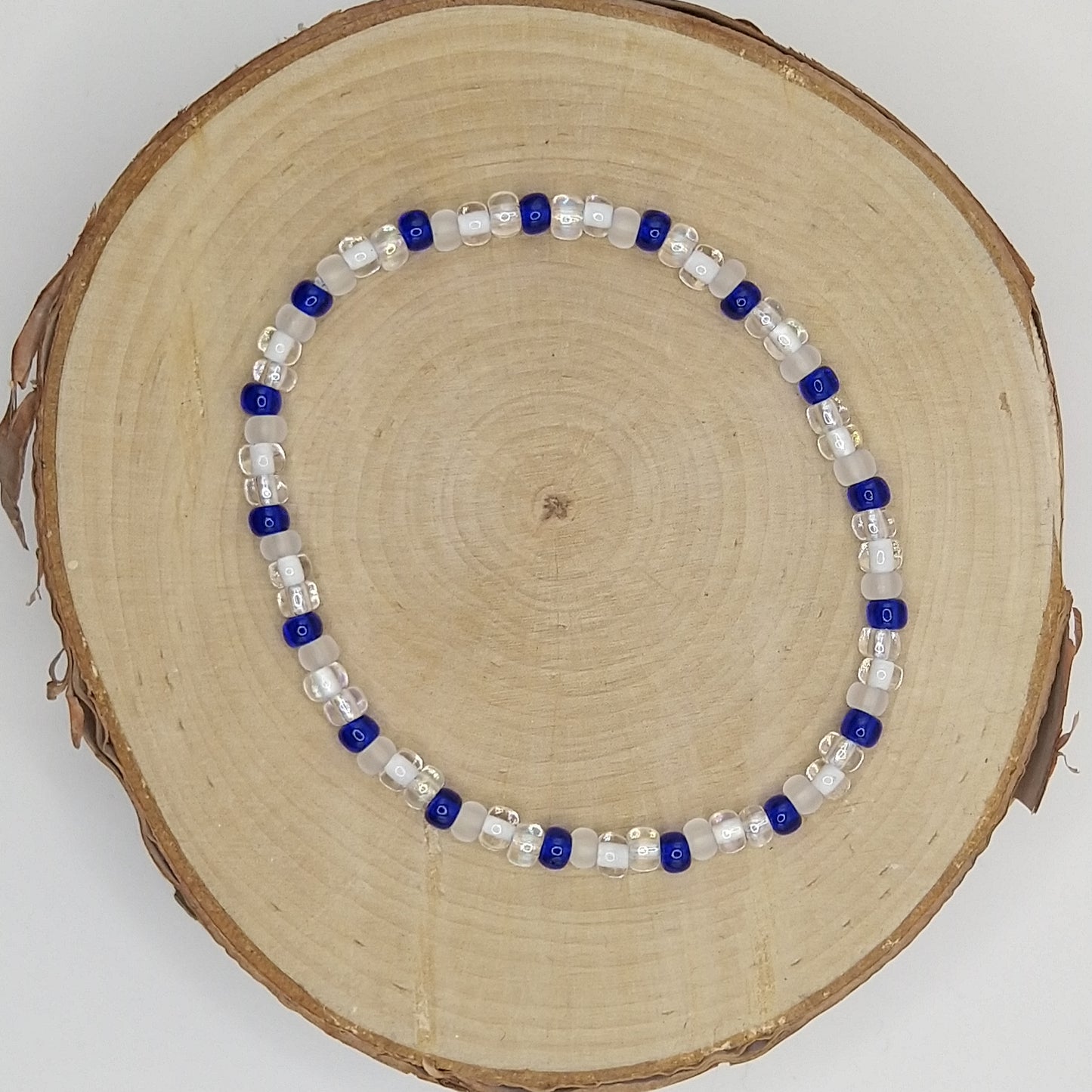 String Bead Bracelet - Snow Sapphire