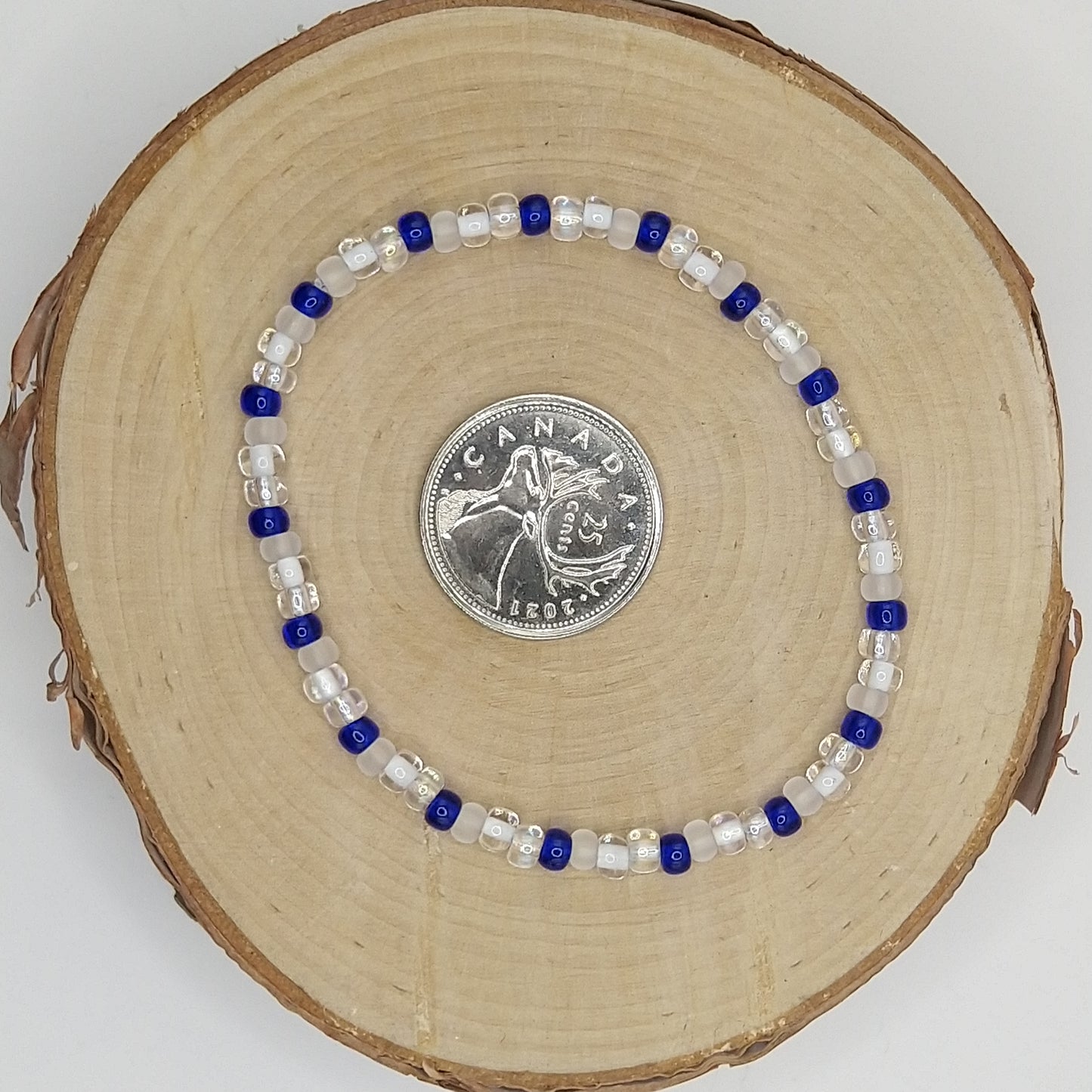 String Bead Bracelet - Snow Sapphire