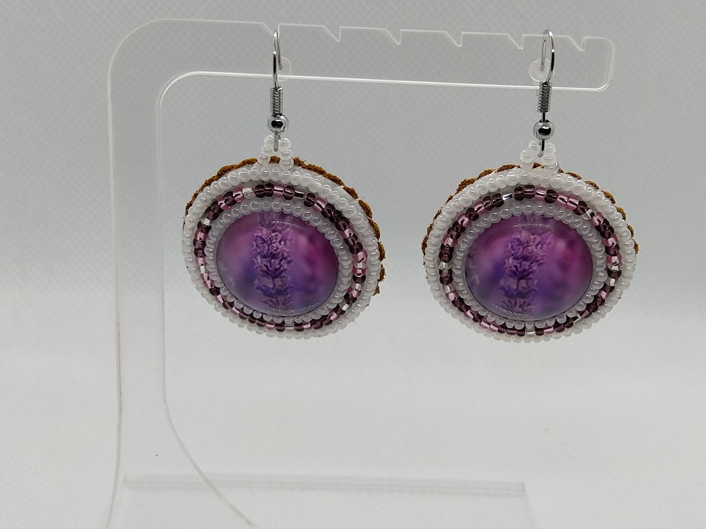 Earrings - Lavender Love - tinartist - beaded jewelry