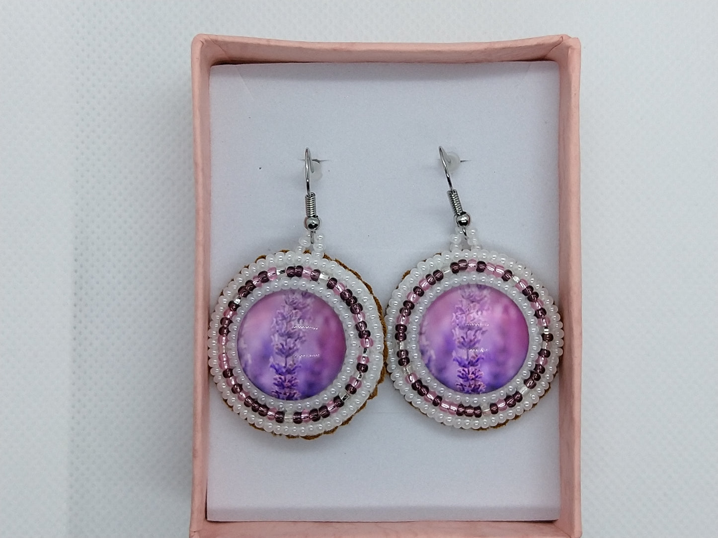 Earrings - Lavender Love - tinartist - beaded jewelry
