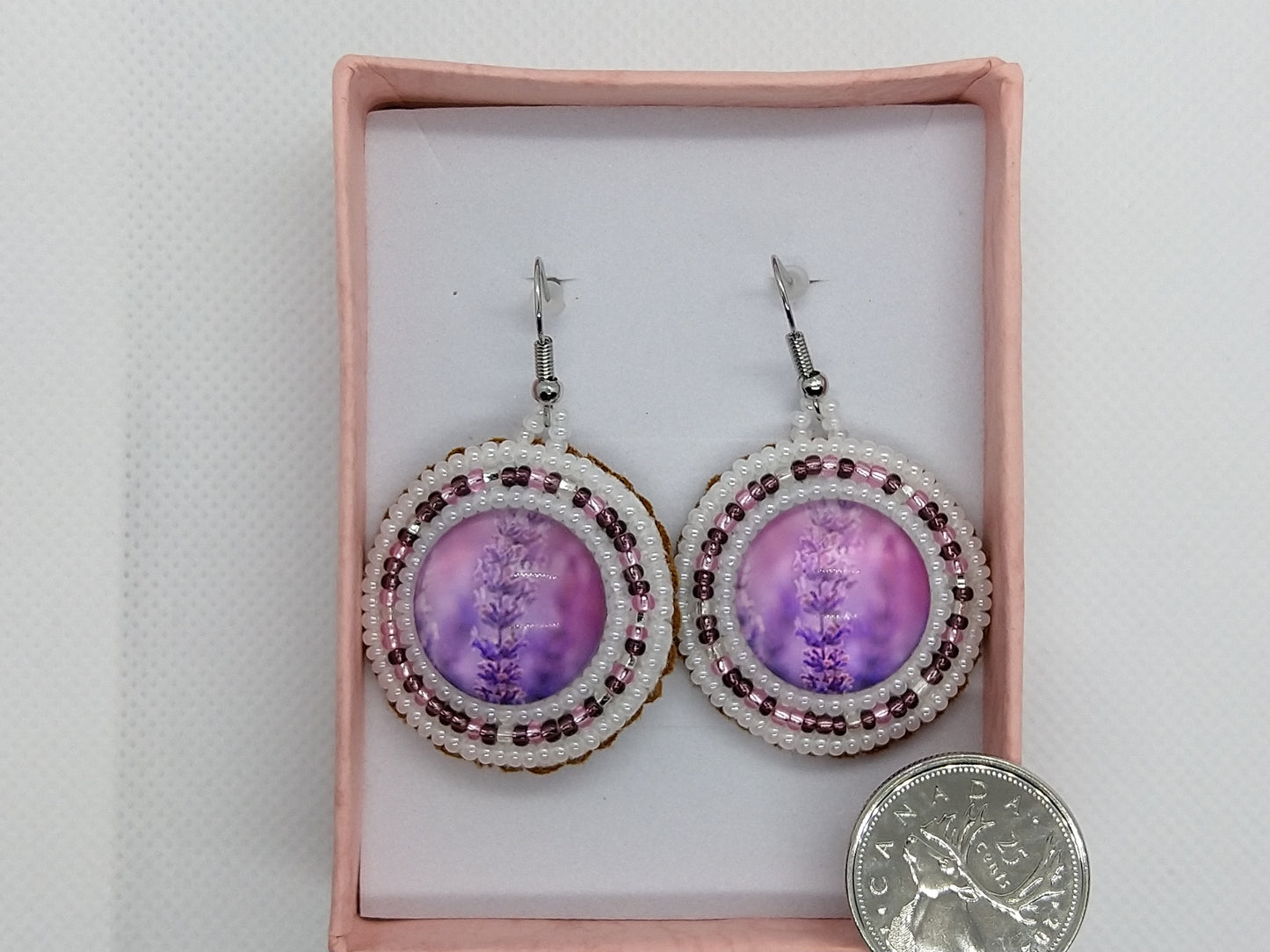 Earrings - Lavender Love - tinartist - beaded jewelry
