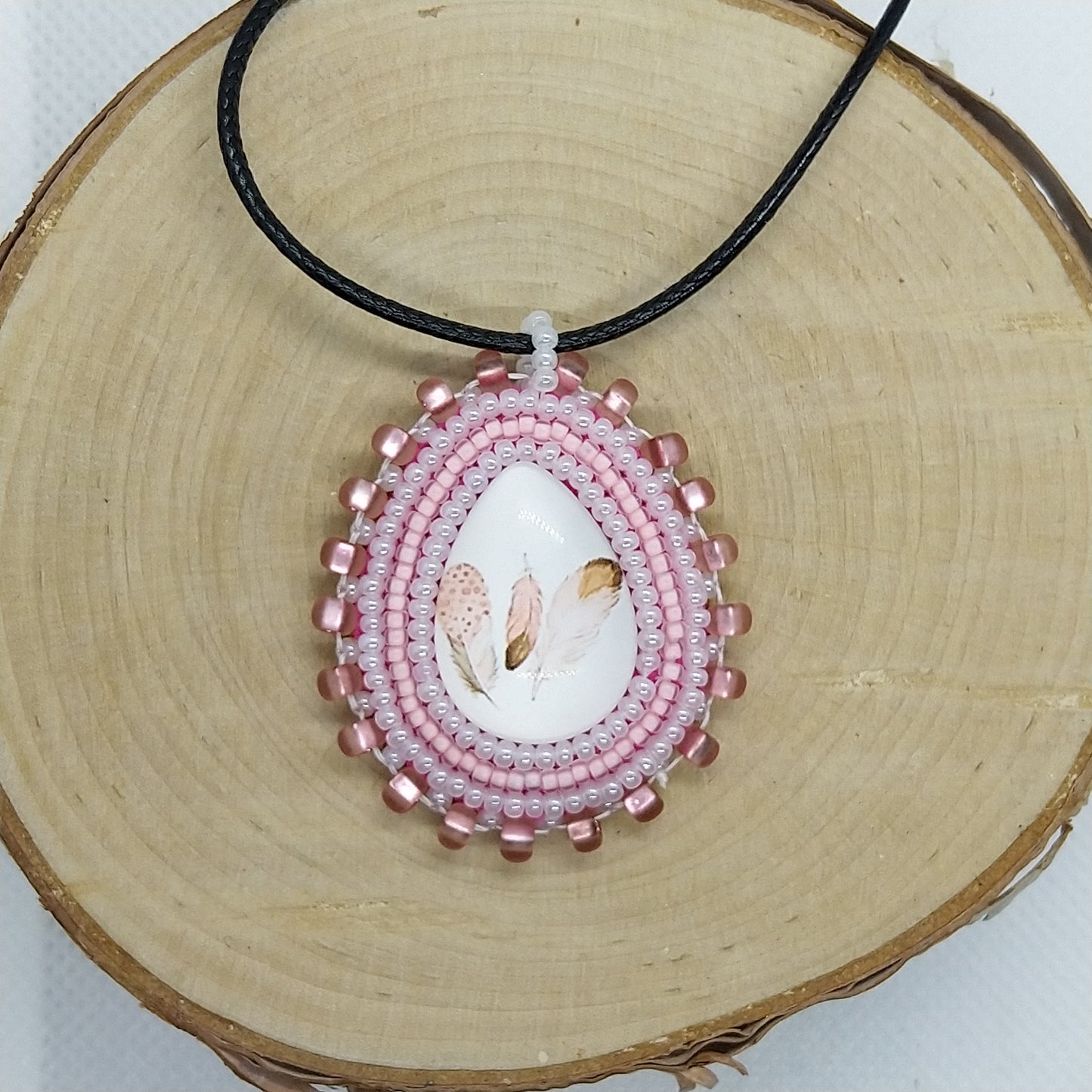 Necklace - Pink Feather