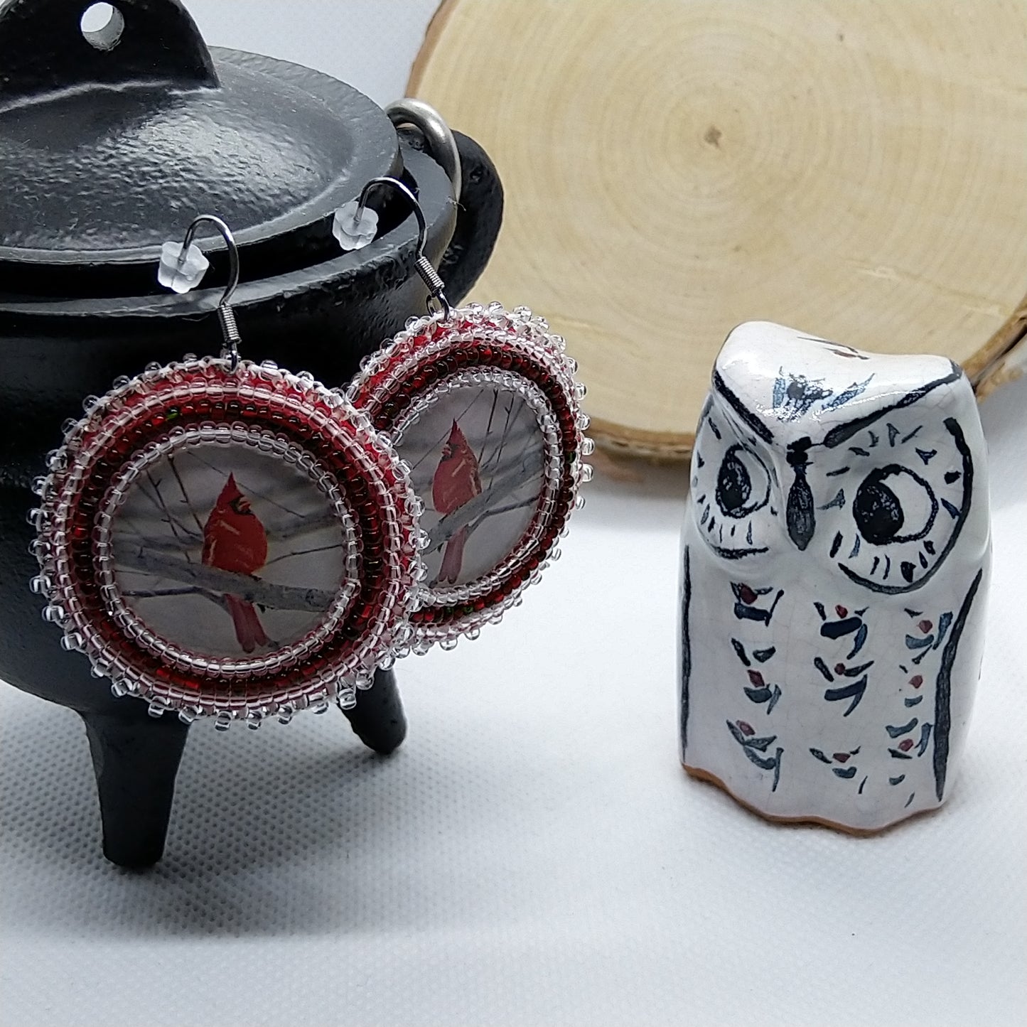 Earrings - Red Cardinal III