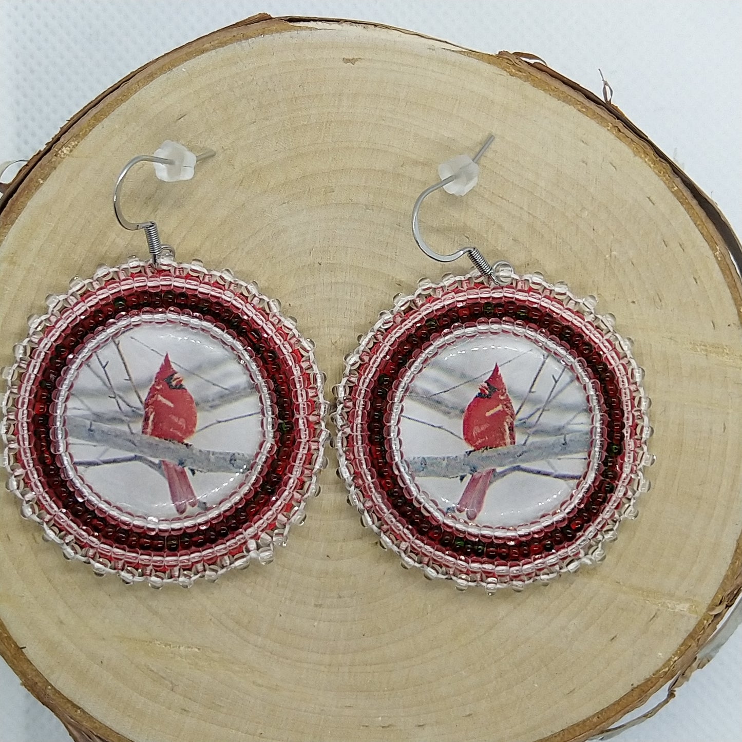 Earrings - Red Cardinal III