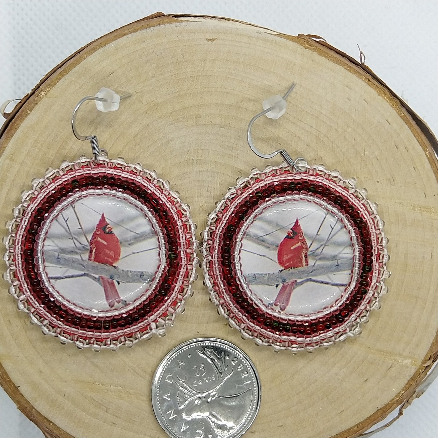 Earrings - Red Cardinal III
