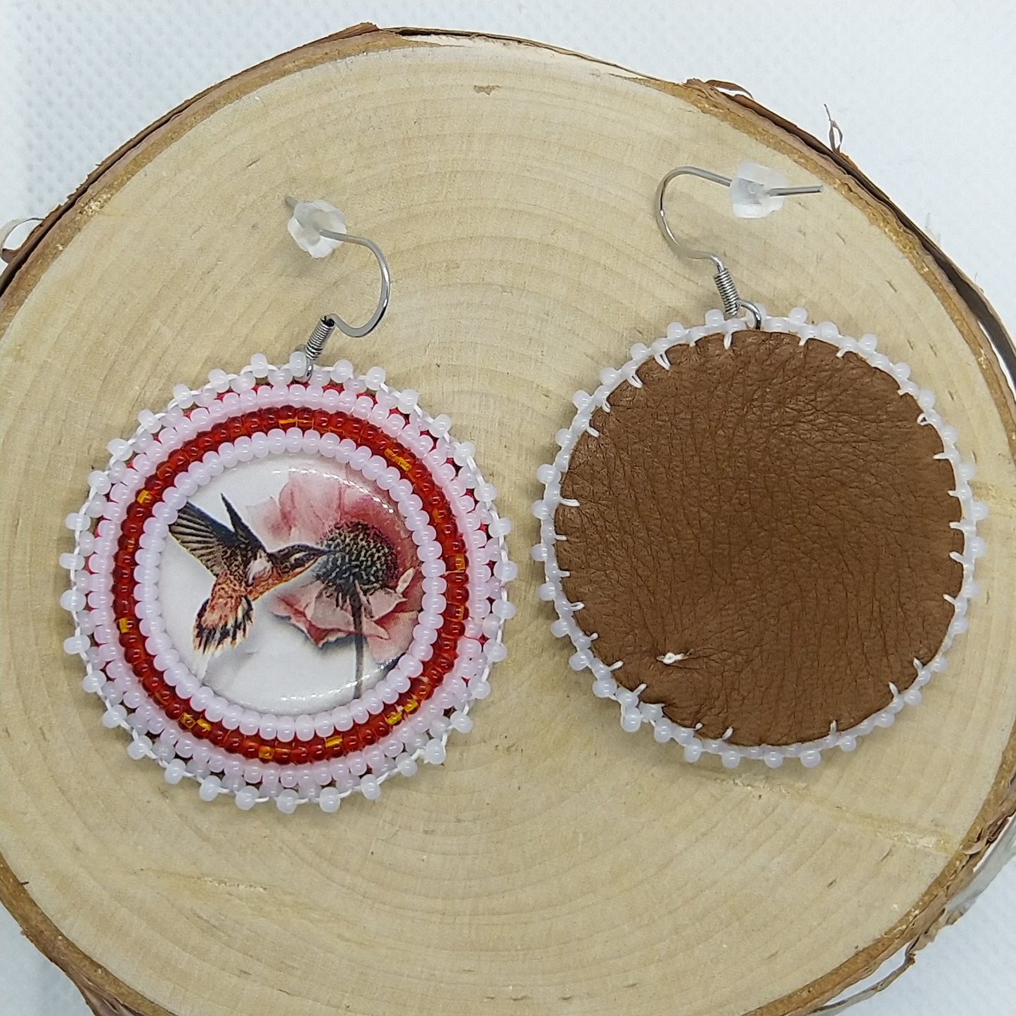 Earrings - Red Hummingbird