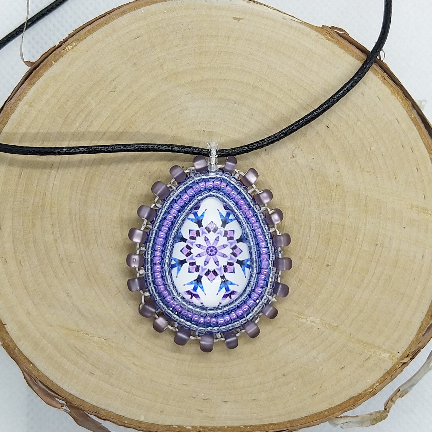 Necklace - Purple Snowflake
