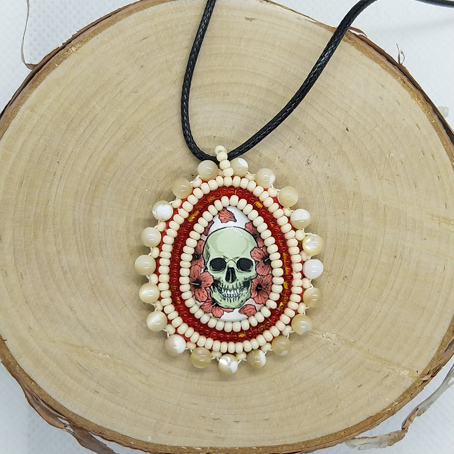 Necklace - Rose Skull