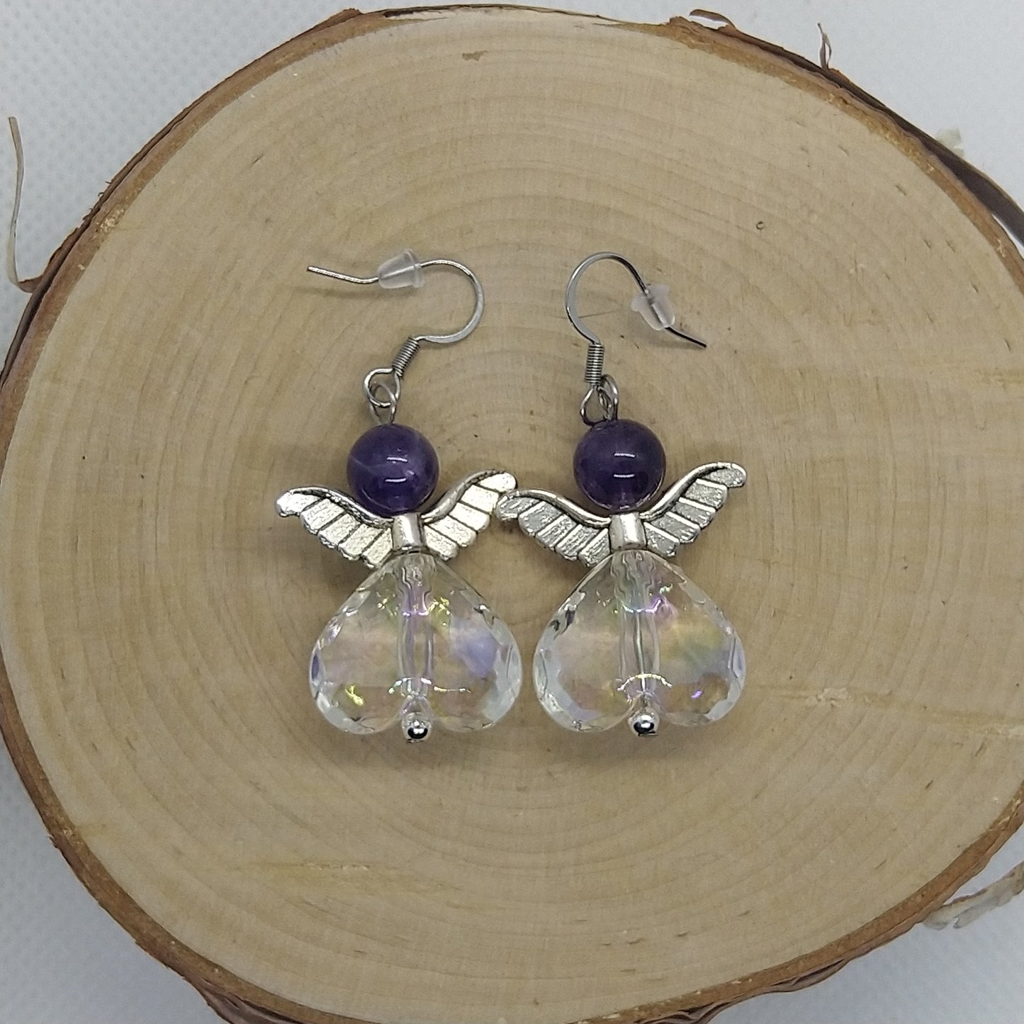 Earrings - Angels with semi-precious stones