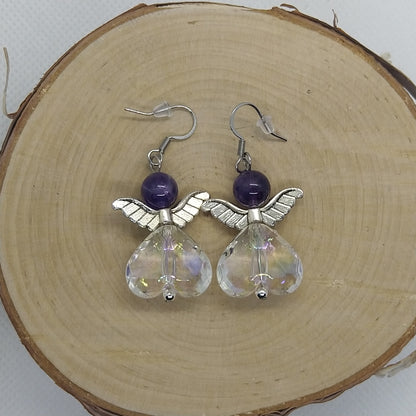 Earrings - Angels with semi-precious stones