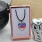 Necklace - Colorful Glass Hearts