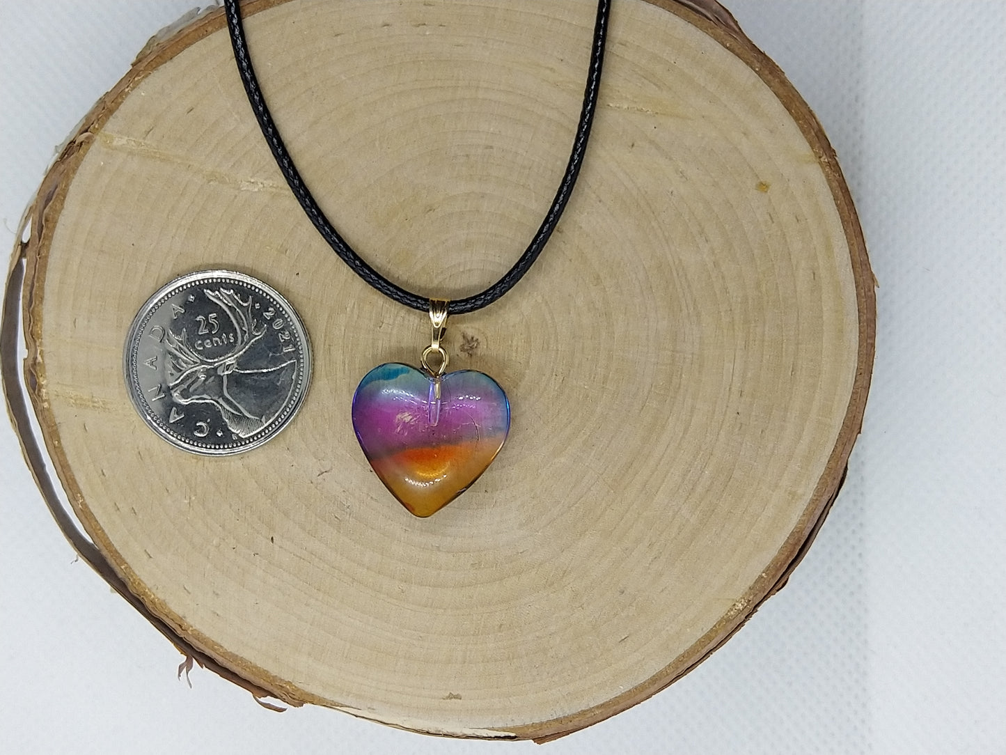 Necklace - Colorful Glass Hearts