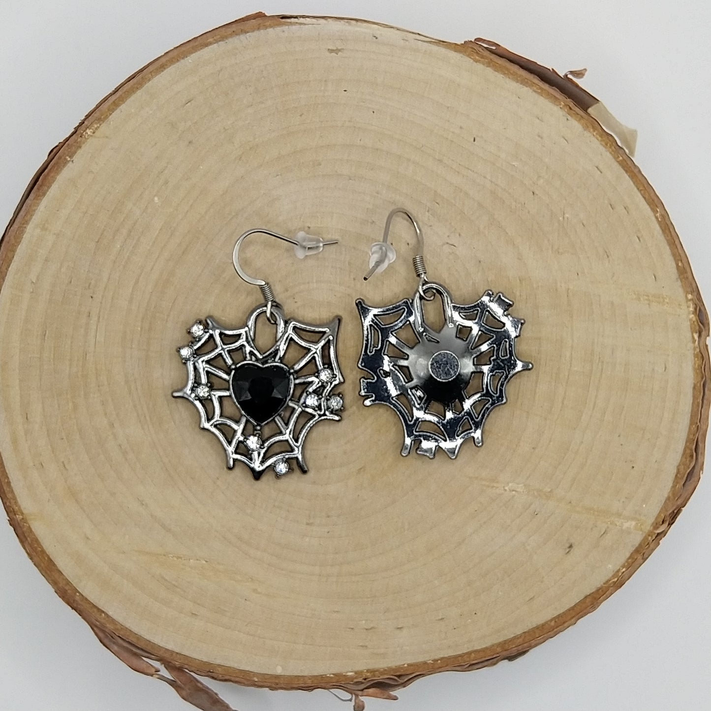 Earrings - Spiderweb with Crystals