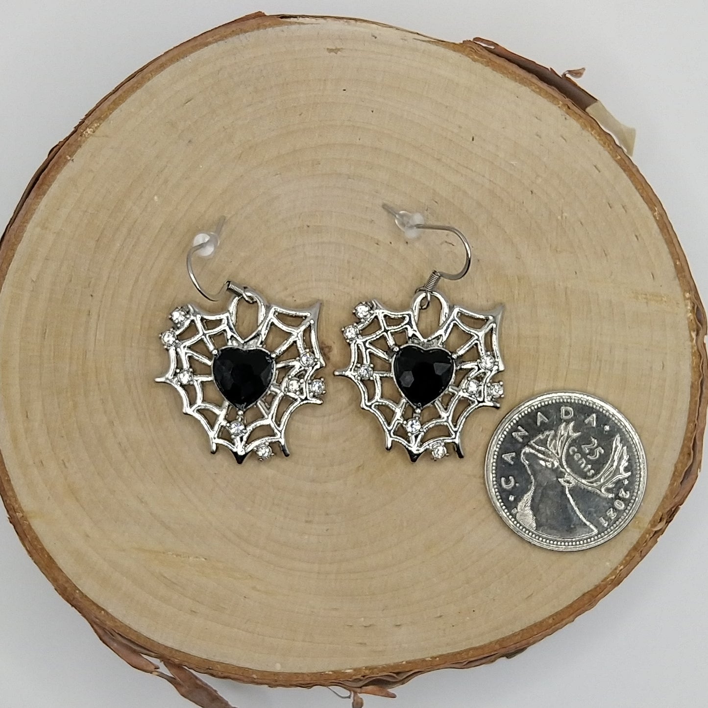 Earrings - Spiderweb with Crystals