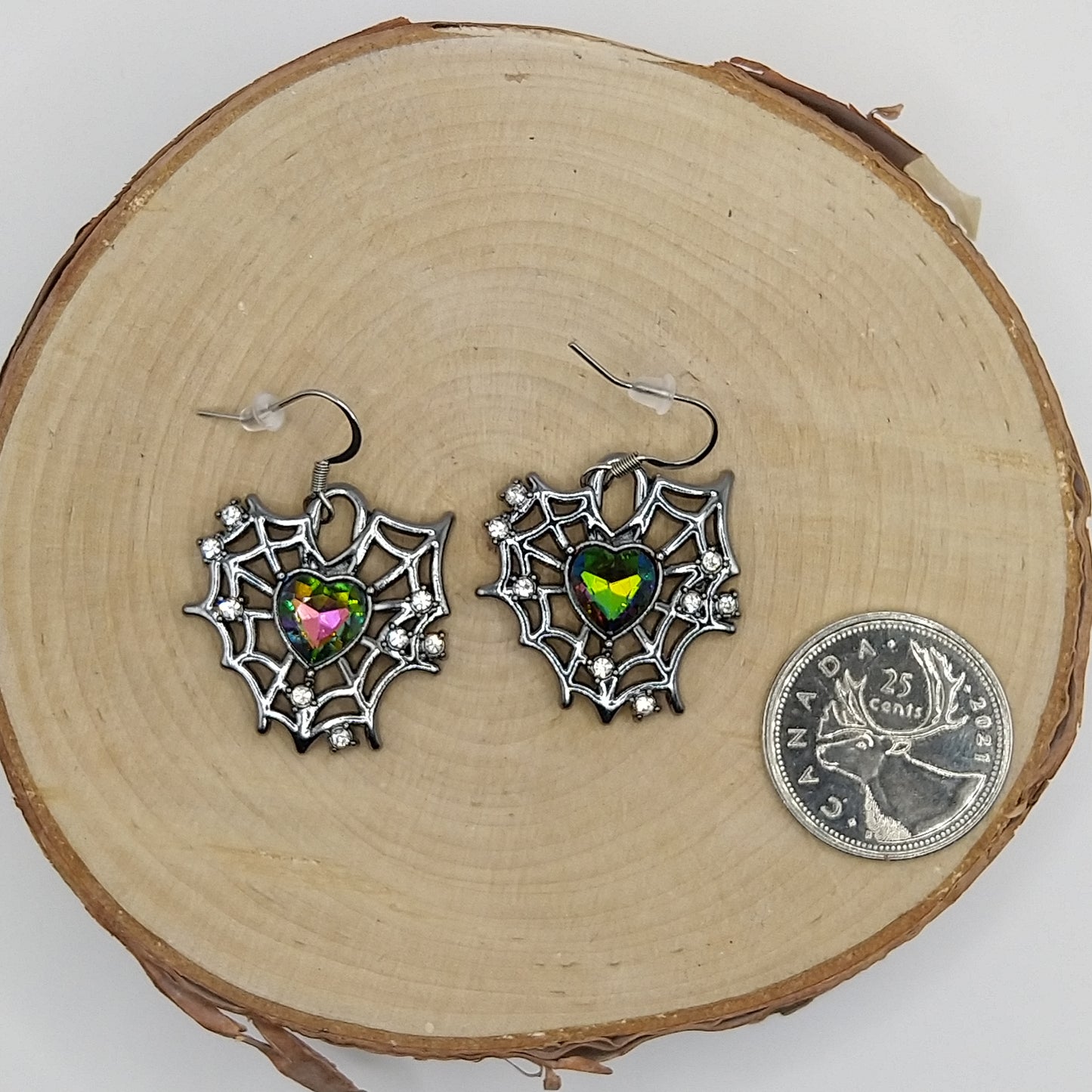 Earrings - Spiderweb with Crystals